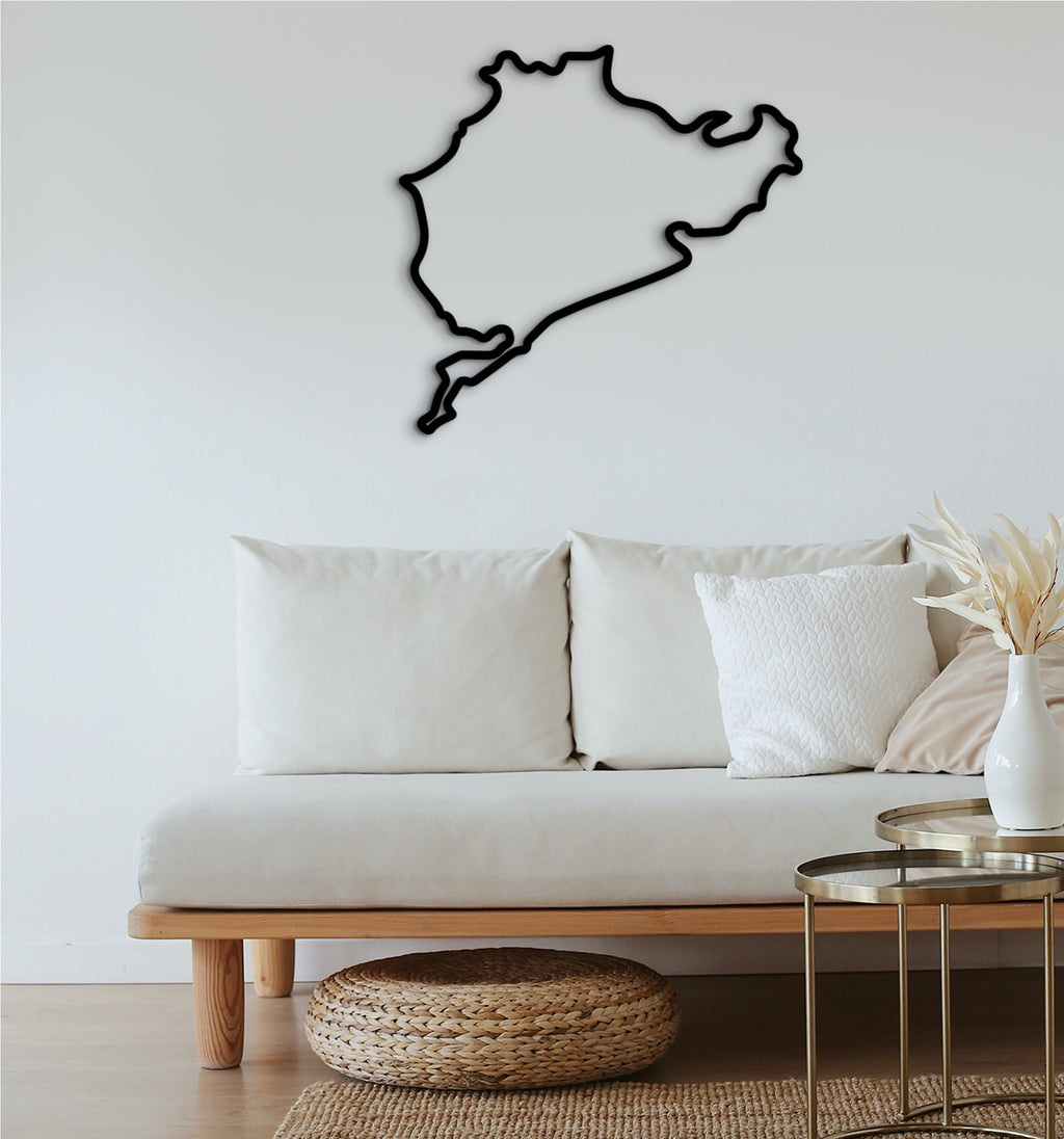 Nurburgring Race Track Wall Art, Motorsport Circuit, Wood Housewarming Gift