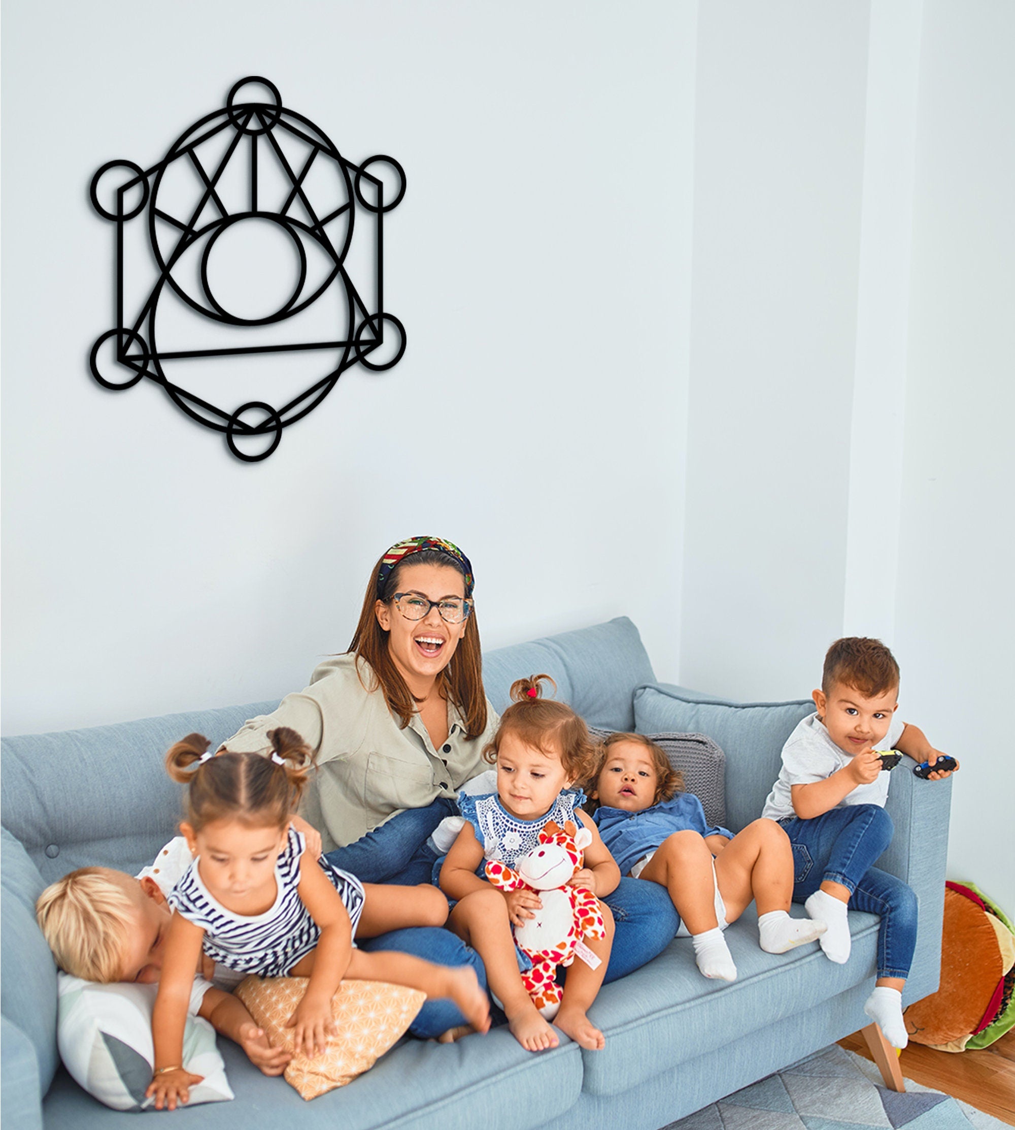 Metatron's Cube Wood Art: Sacred Geometry Wall Decor