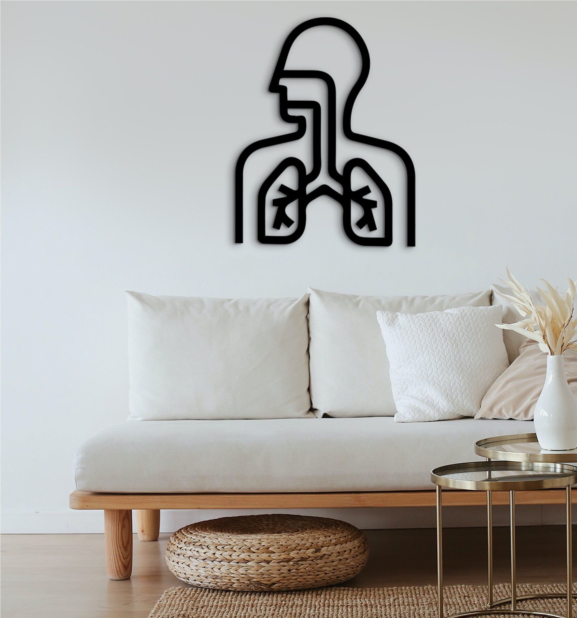 Pulmonology Art: 3D Shadow Lungs Wood Wall Decor
