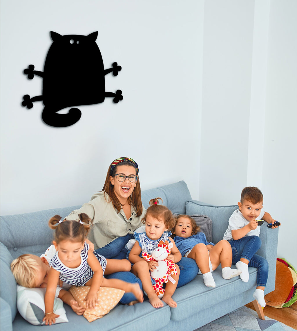 Geometric Grumpy Cat Wall Art: Laser Cut Wooden Decor