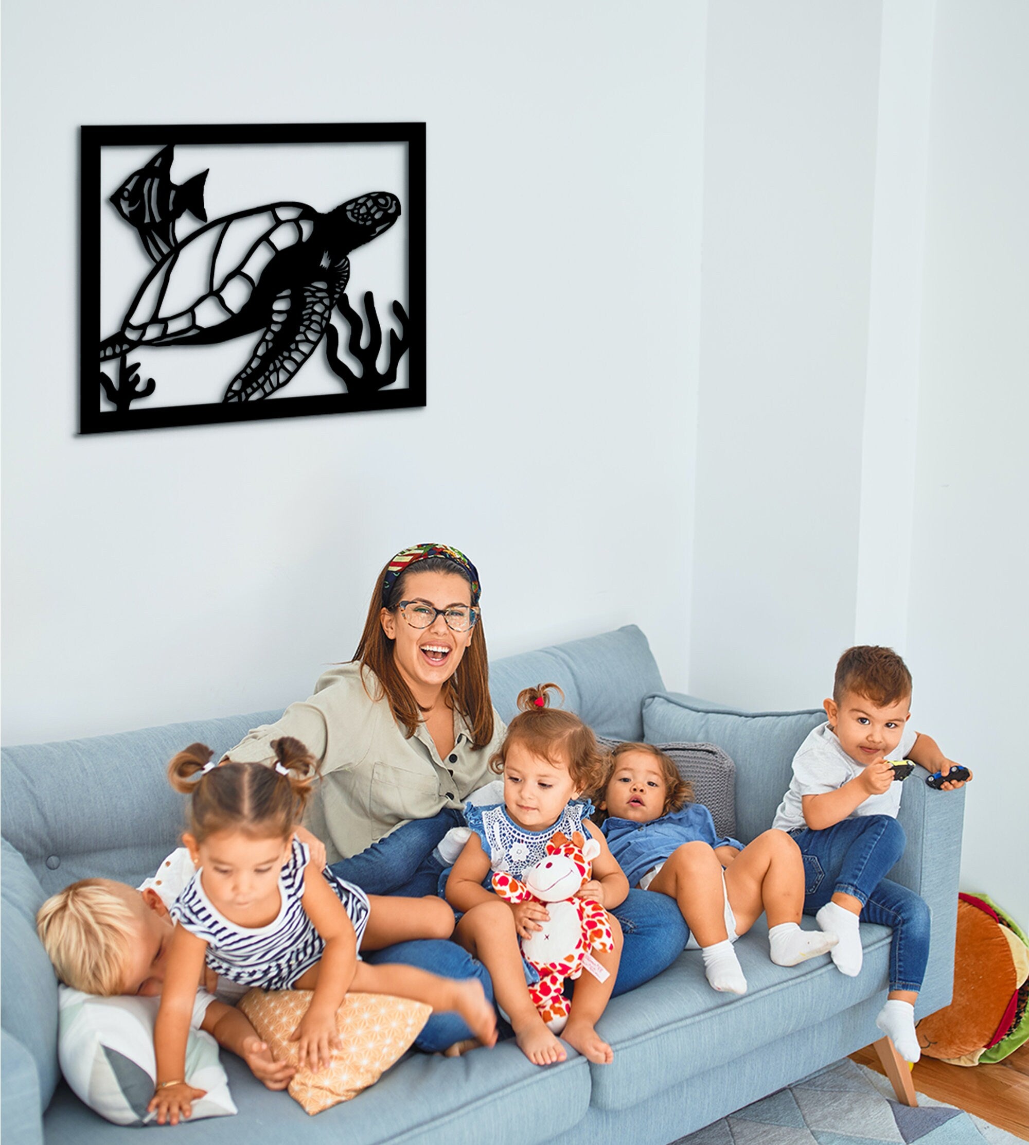 Turtle Wood Wall Art: 3D Shadow Effect Home Decor