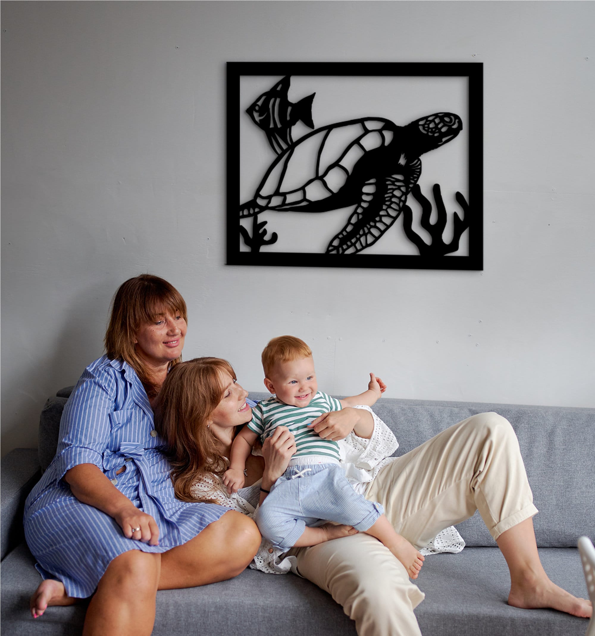 Turtle Wood Wall Art: 3D Shadow Effect Home Decor