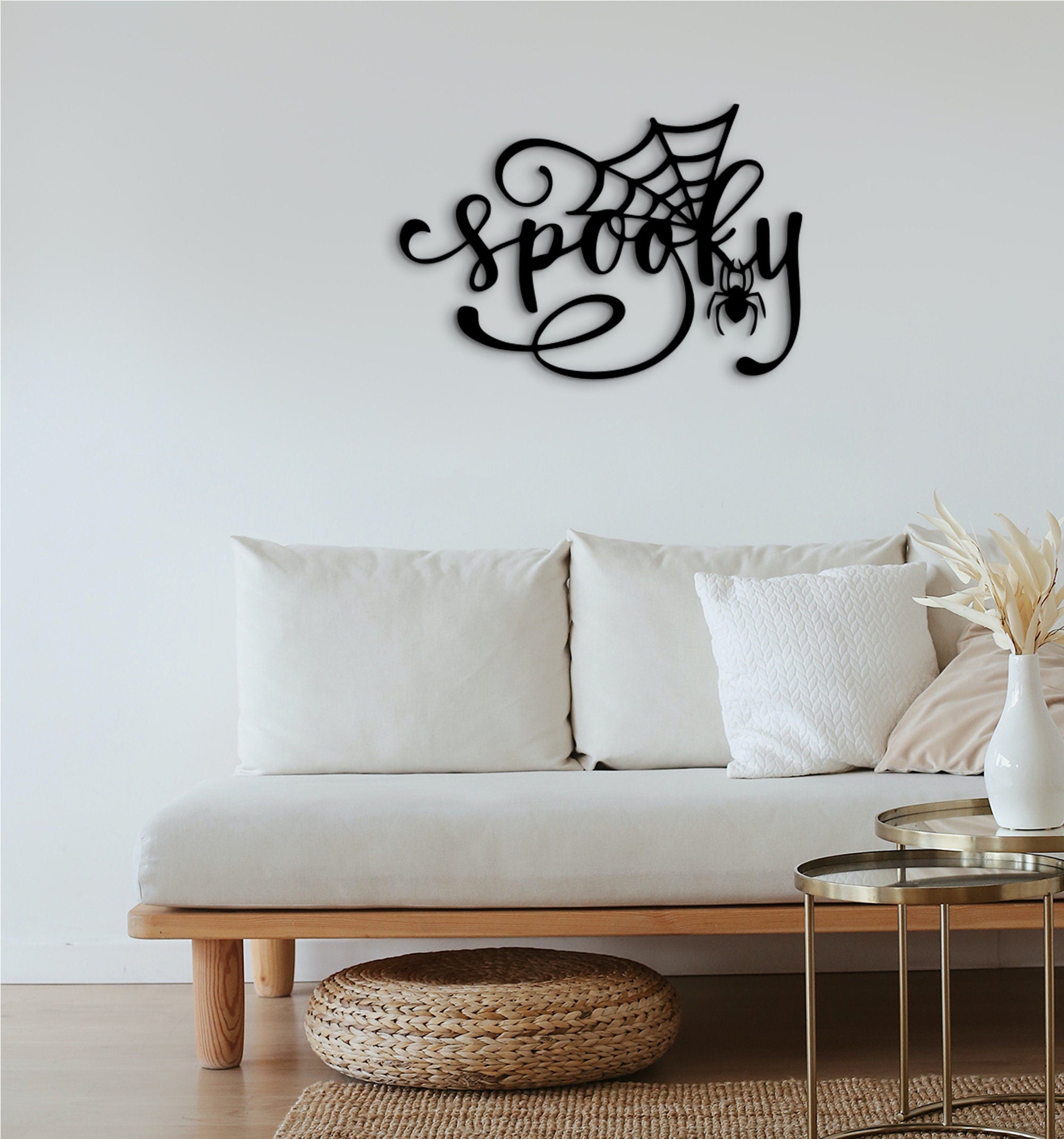 Spooky Halloween Wood Sign: Spiderweb Wall Decor