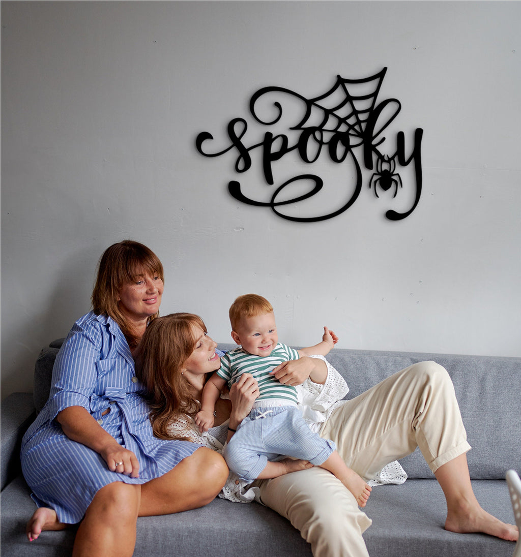 Spooky Halloween Wood Sign: Spiderweb Wall Decor