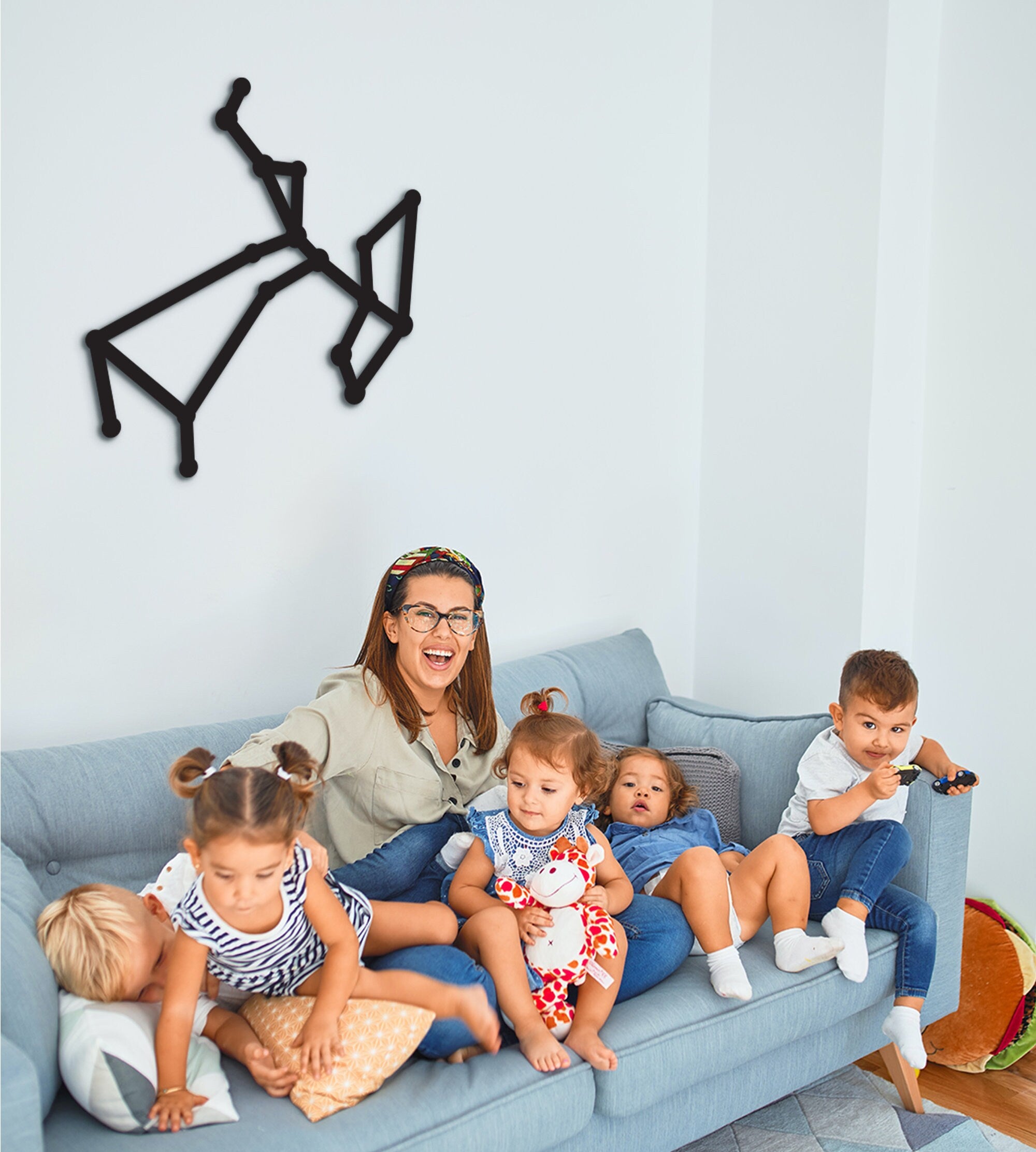Sagittarius Constellation Wood Wall Art: Geometric Zodiac Sign