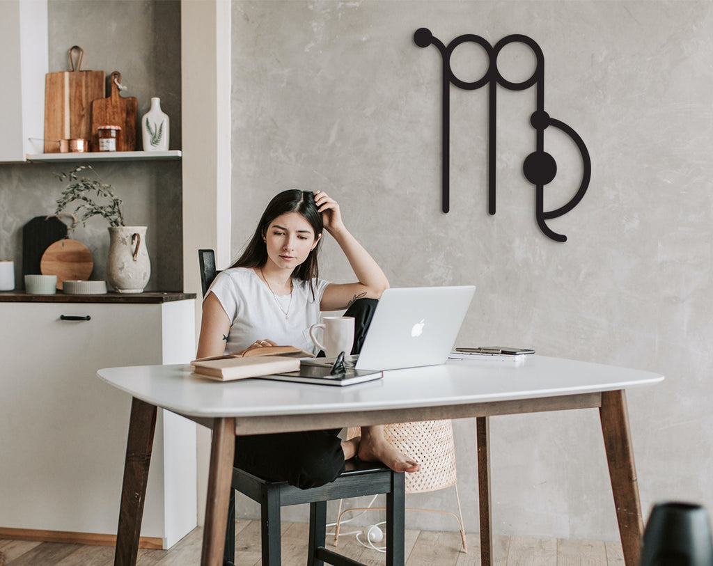 Virgo Constellation Wood Wall Art: Geometric Zodiac Sign Decor