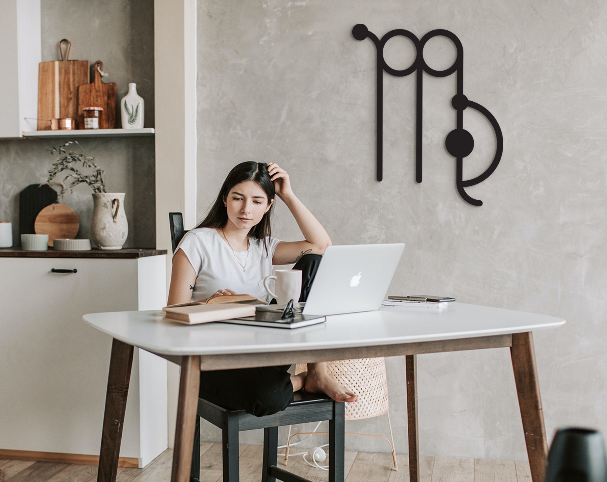 Virgo Constellation Wood Wall Art: Geometric Zodiac Sign Decor