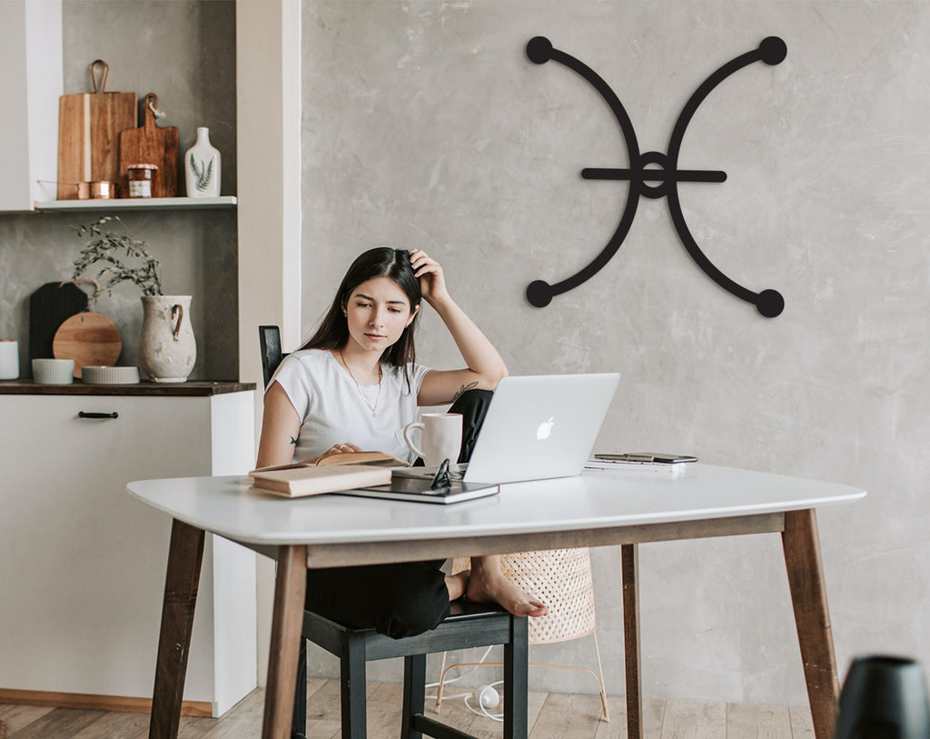 Pisces Constellation Wood Wall Art: Geometric Zodiac Sign