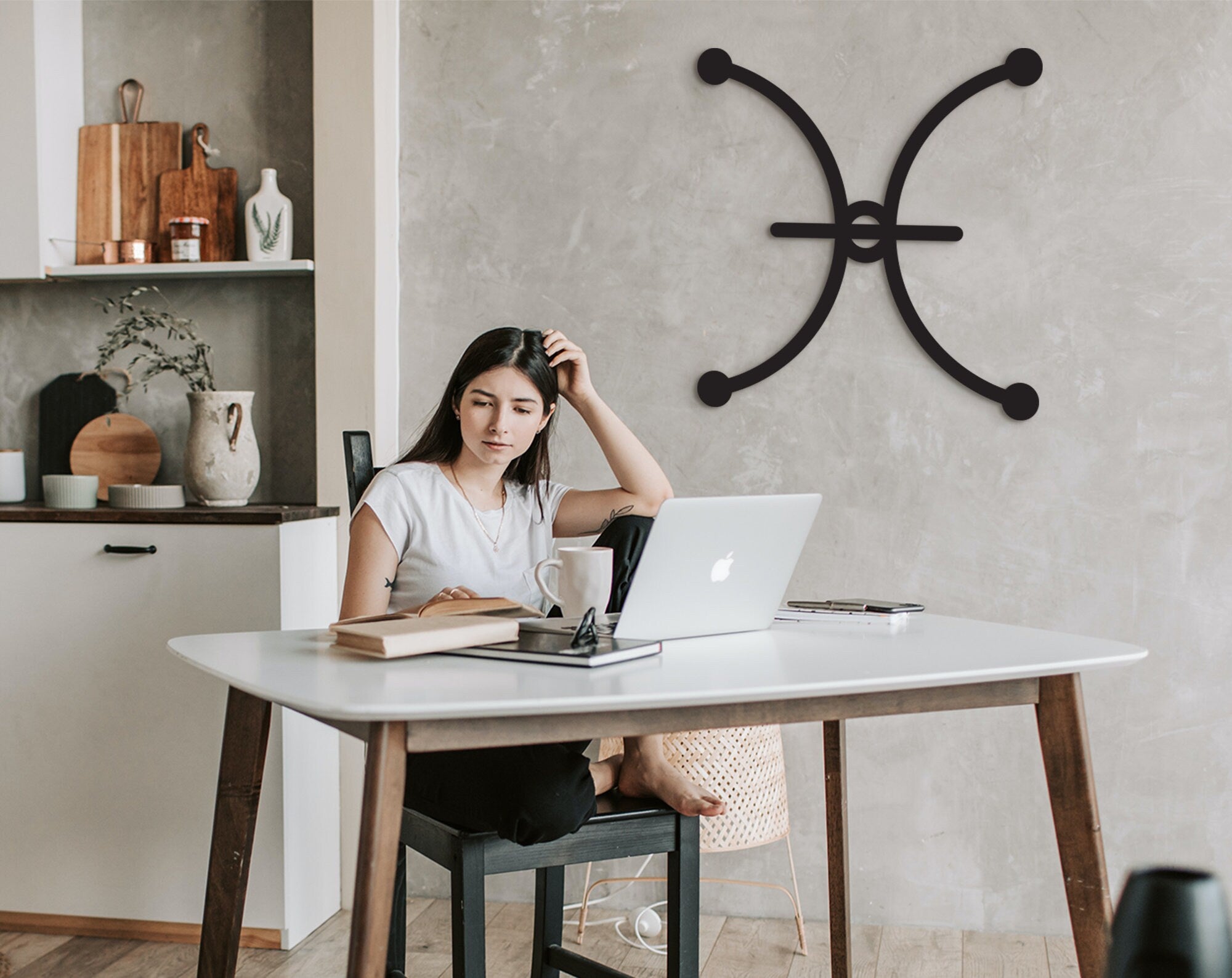 Pisces Constellation Wood Wall Art: Geometric Zodiac Sign