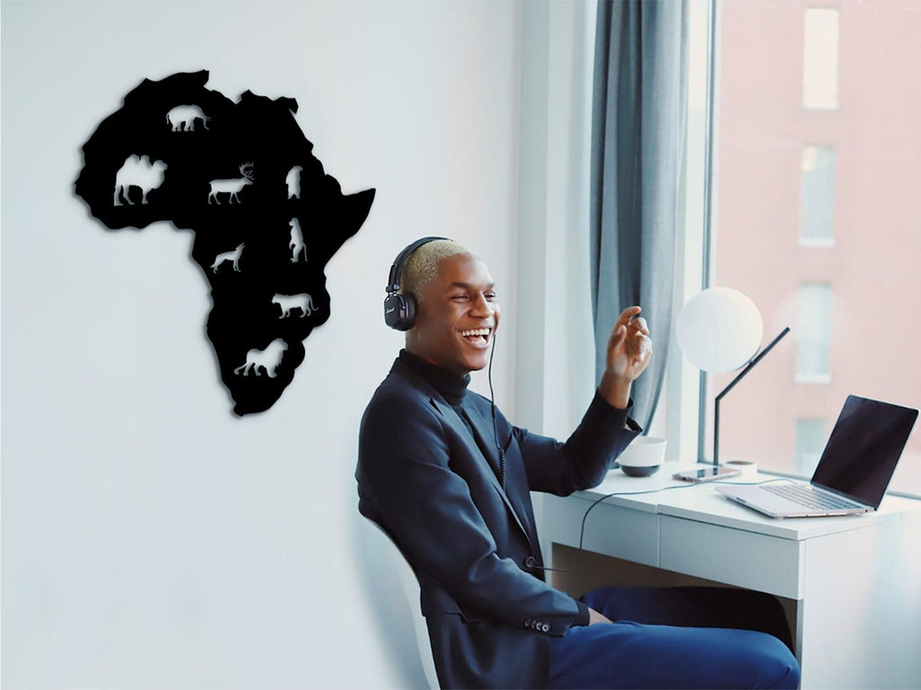 3D Africa Wood Wall Art: Animal Silhouette Decor