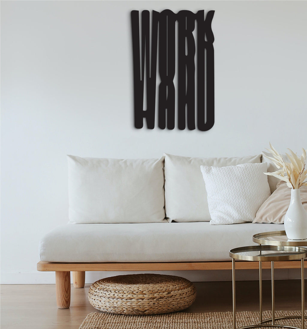 Work Hard Wood Wall Decor: Laser Cut Motivational Office Art