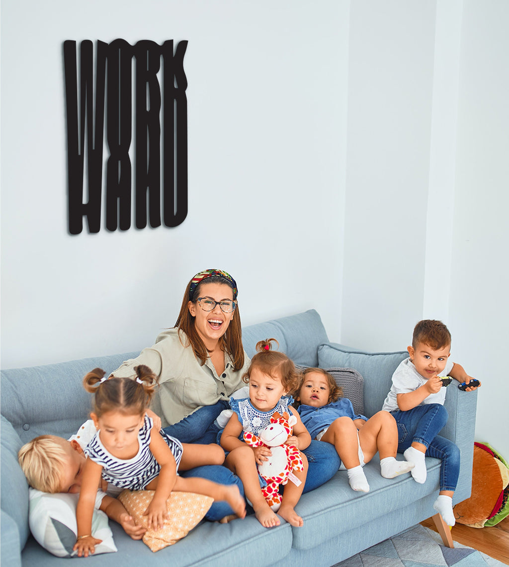 Work Hard Wood Wall Decor: Laser Cut Motivational Office Art