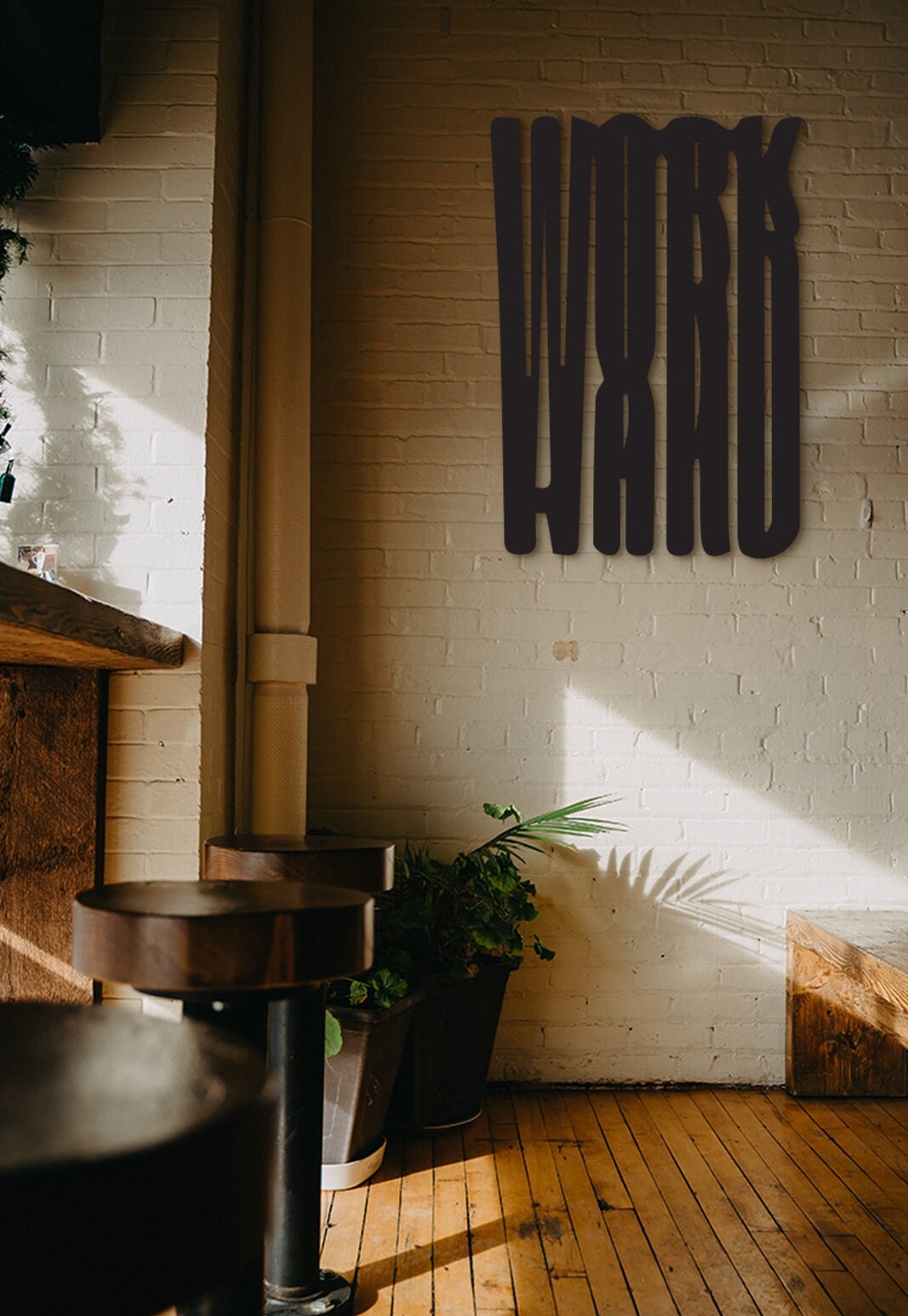 Work Hard Wood Wall Decor: Laser Cut Motivational Office Art
