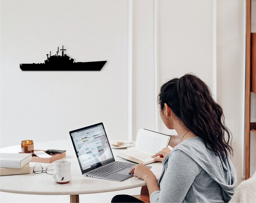 Bismarck Ship Wood Wall Art: Marine Veteran Gift
