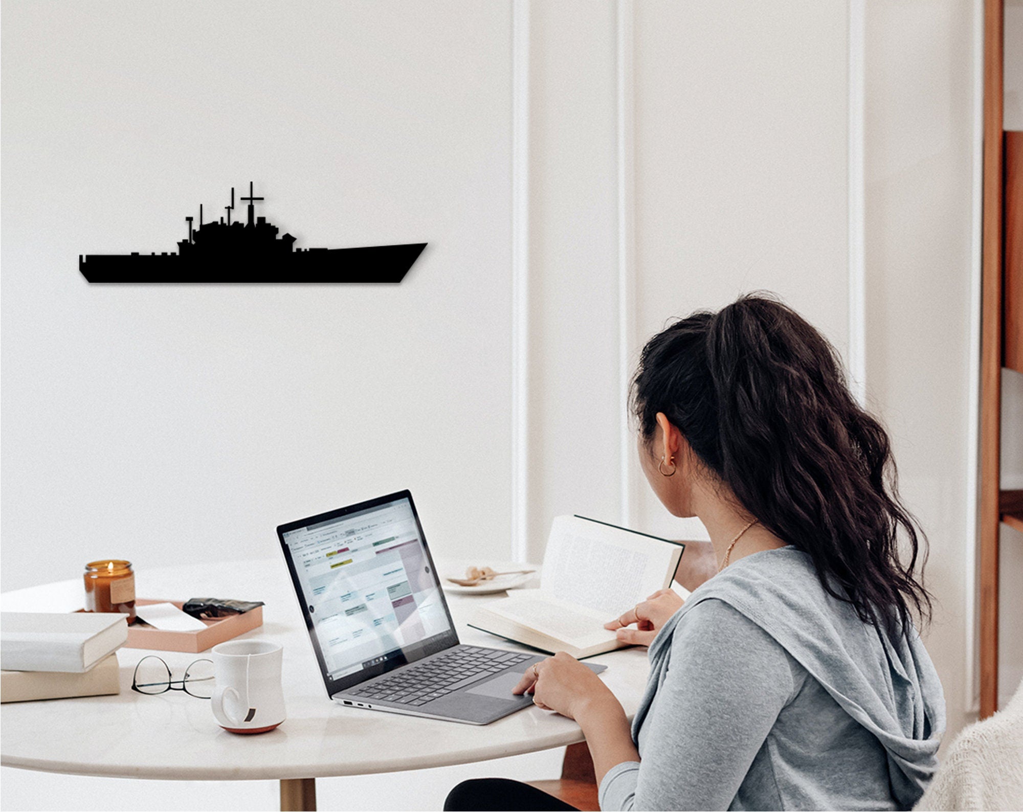 Bismarck Ship Wood Wall Art: Marine Veteran Gift