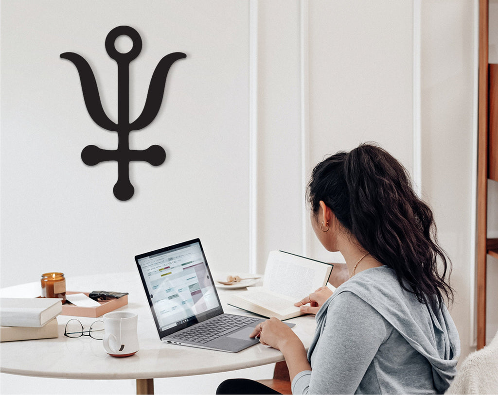 Antimony of Chaos Wood Wall Art: Alchemical Symbol Decor