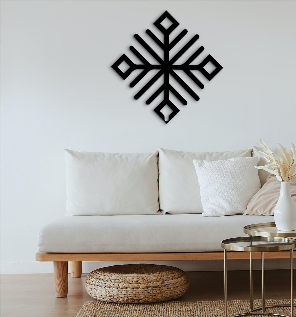 Geometric Wood Wall Art: Modern Office Decor, Black Sculpture