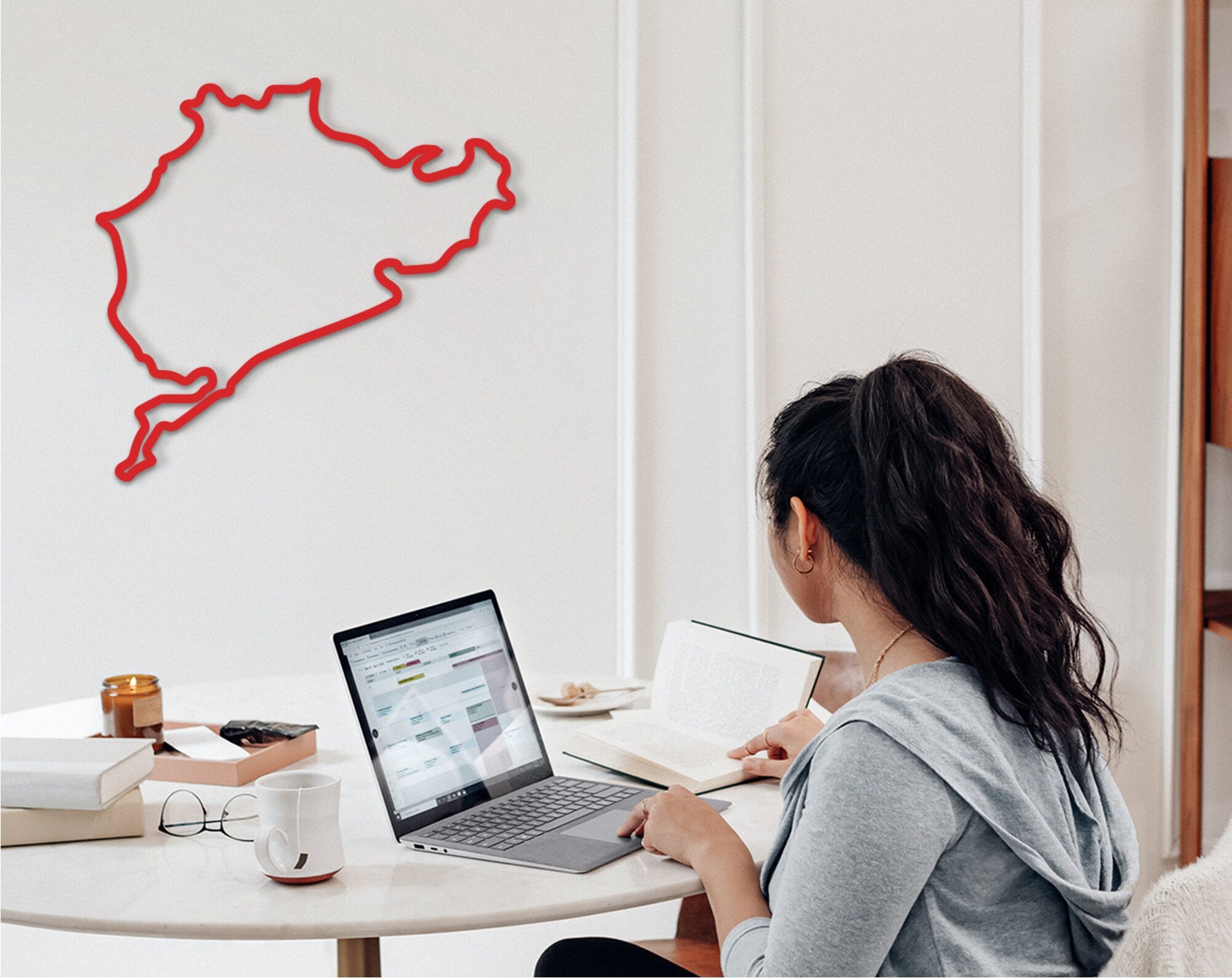 Nurburgring Race Track Wall Art, Motorsport Circuit, Wood Housewarming Gift