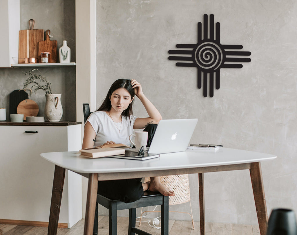 Zia Symbol Wood Wall Art: New Mexico Decor