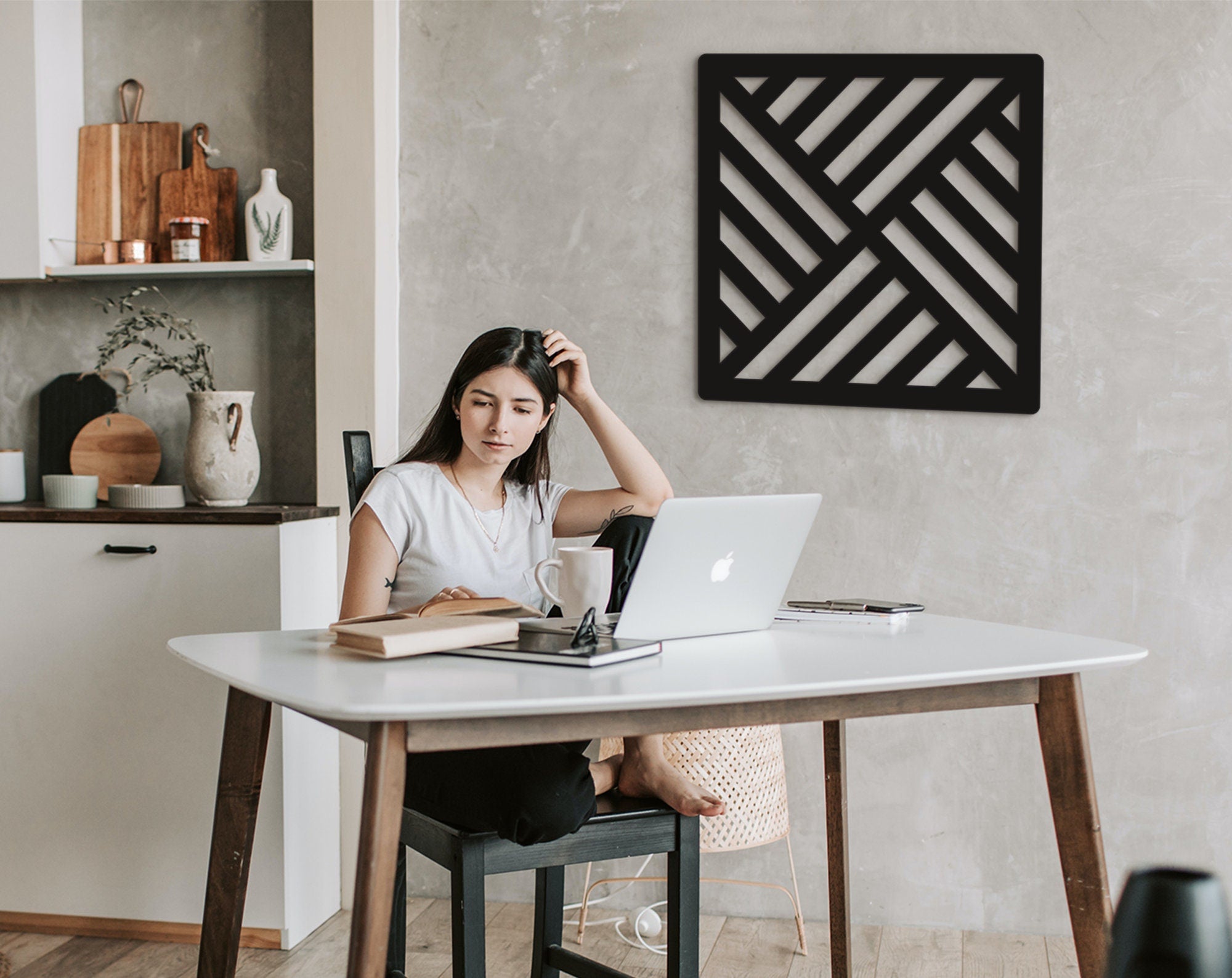 Geometric Wood Wall Art: Laser Cut Modern Home Decor
