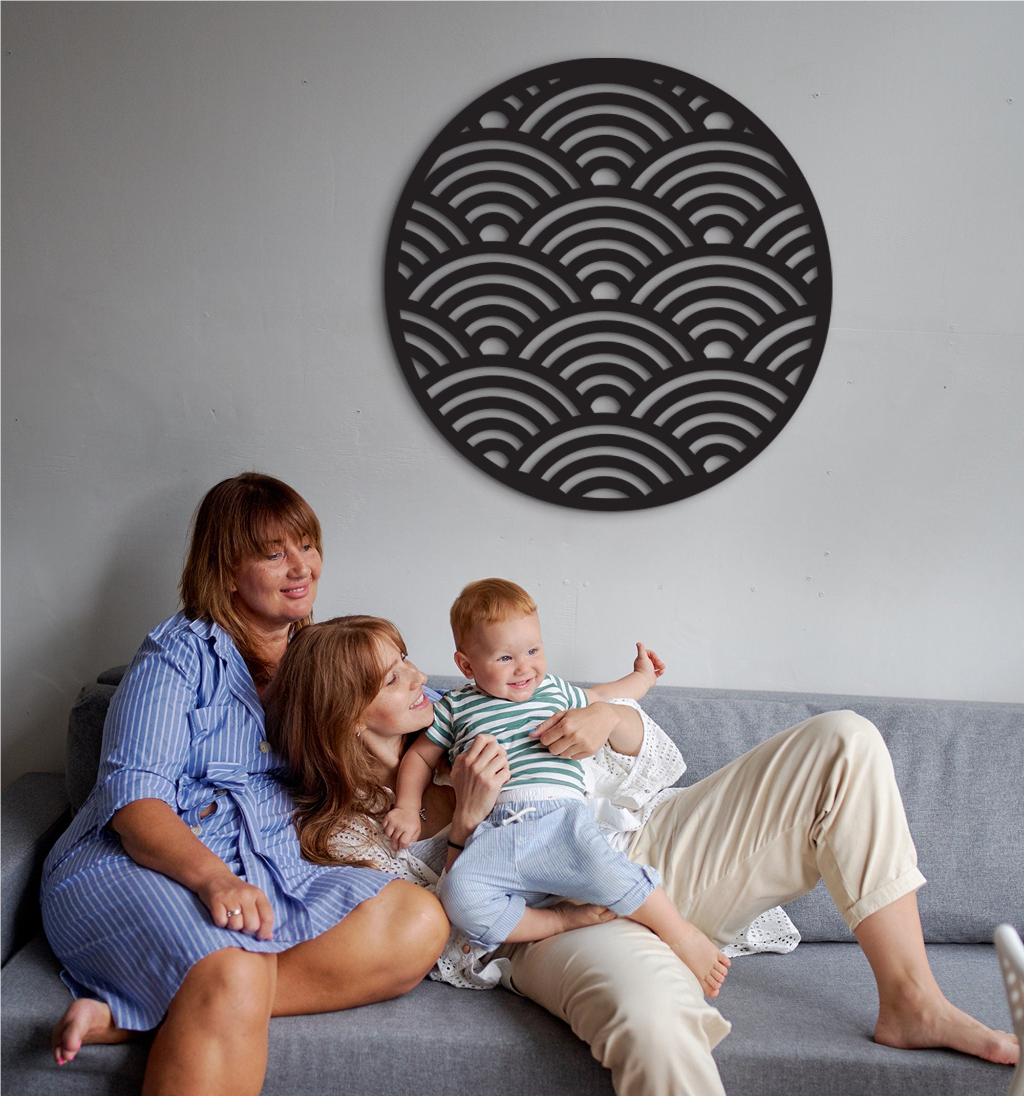 Laser Cut Wood Wave Wall Art: 3D Shadow Decor
