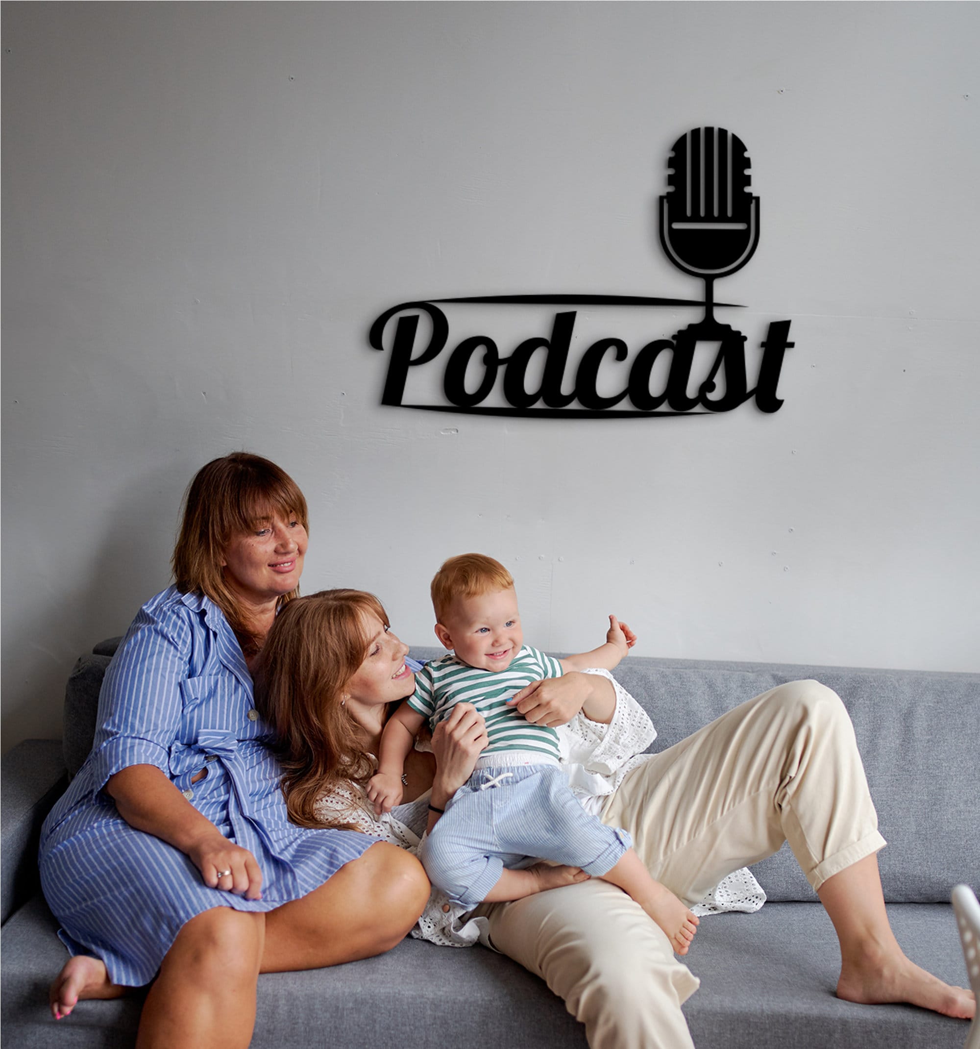 3D Podcast Wall Art: Studio Decor, Microphone Sign