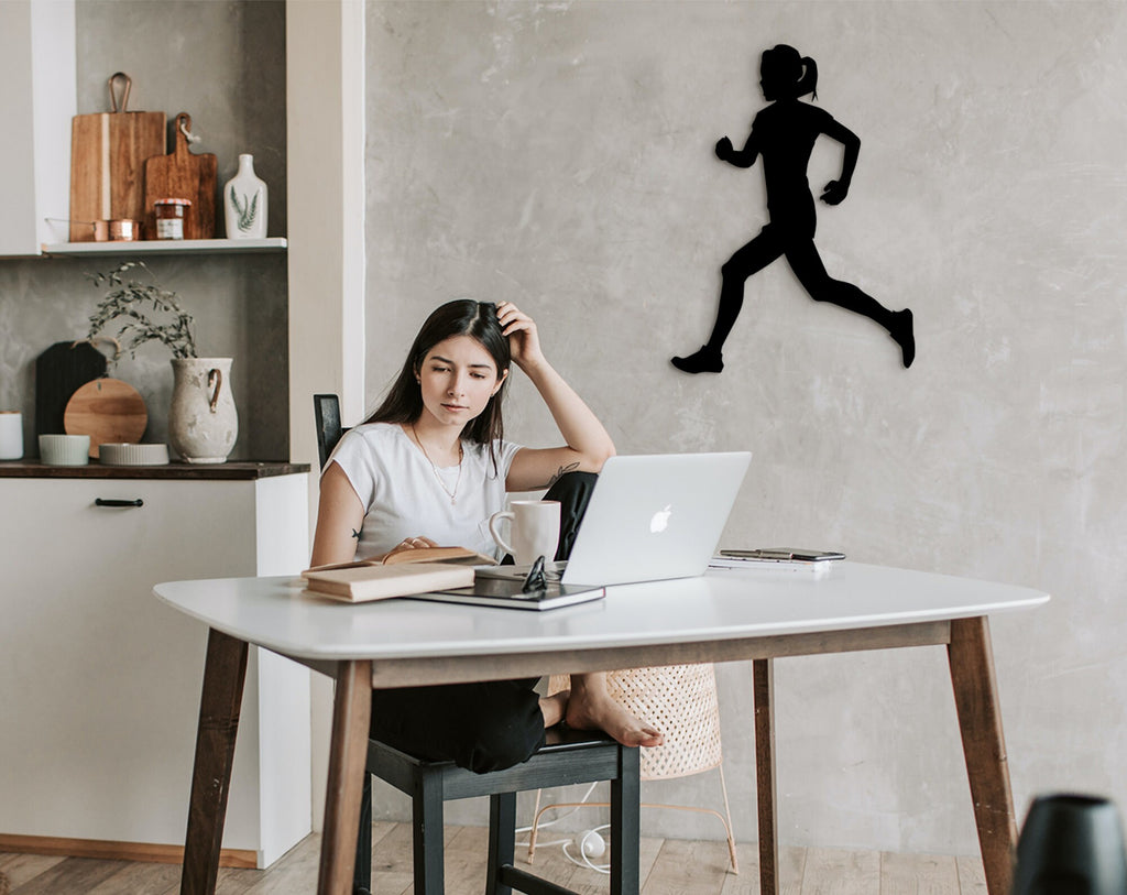 Runner Wall Art: Geometric Sports Decor, Gift for Athlete