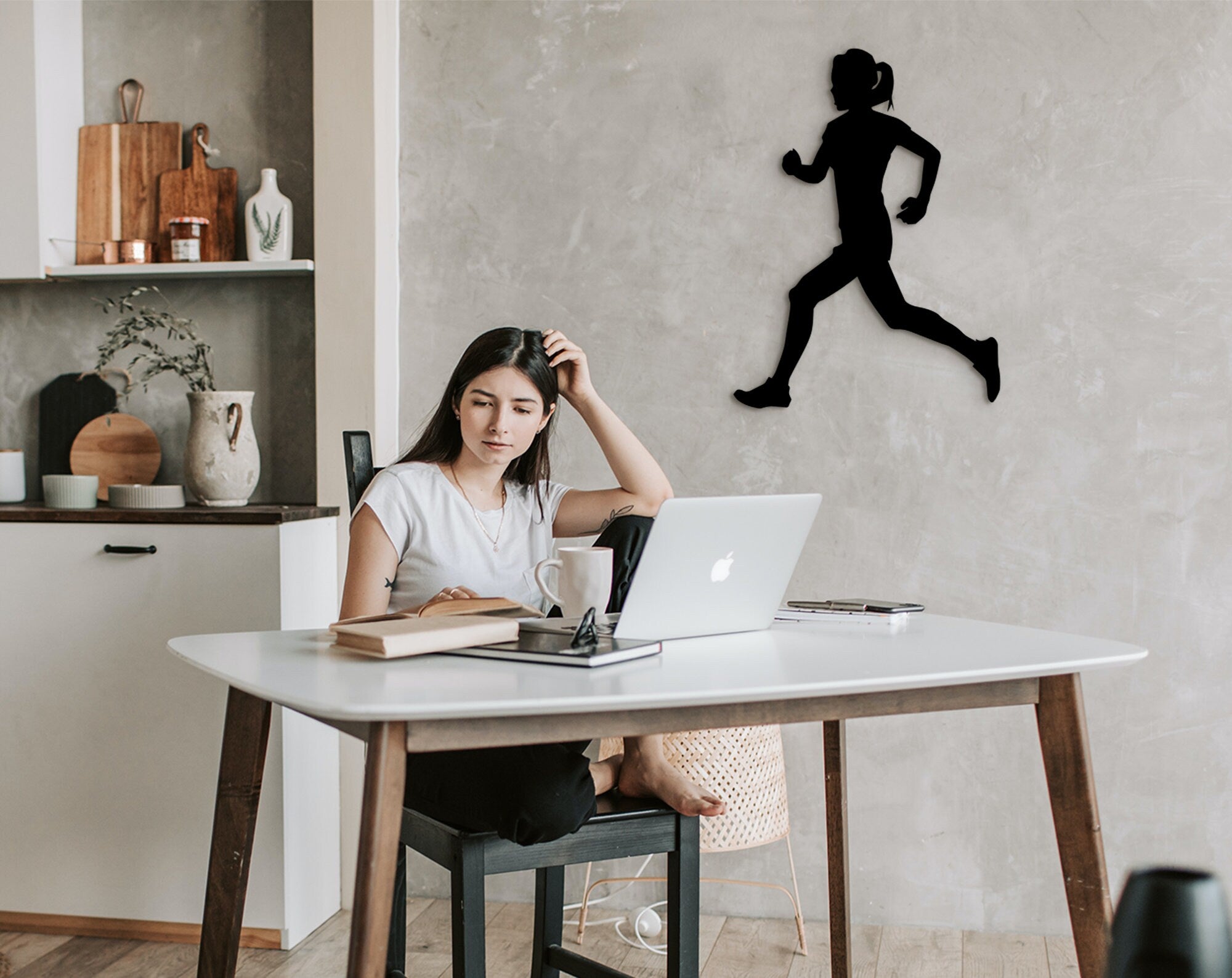 Runner Wall Art: Geometric Sports Decor, Gift for Athlete