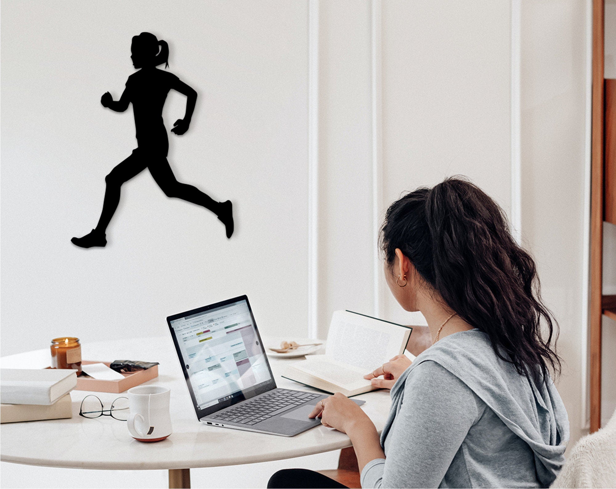 Runner Wall Art: Geometric Sports Decor, Gift for Athlete