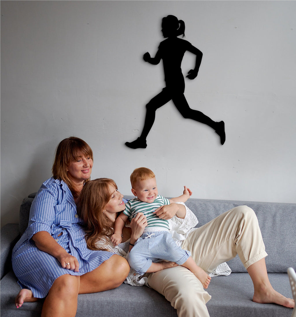 Runner Wall Art: Geometric Sports Decor, Gift for Athlete