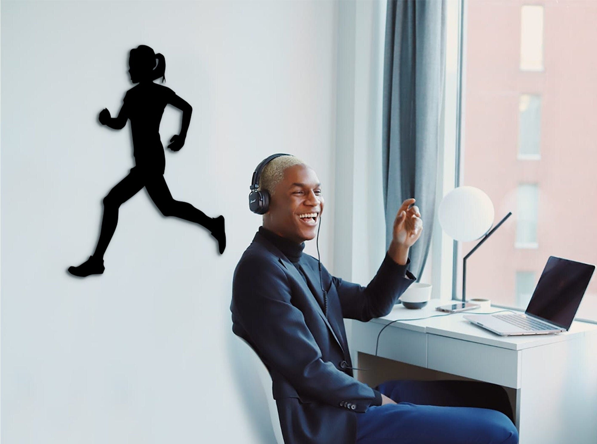 Runner Wall Art: Geometric Sports Decor, Gift for Athlete