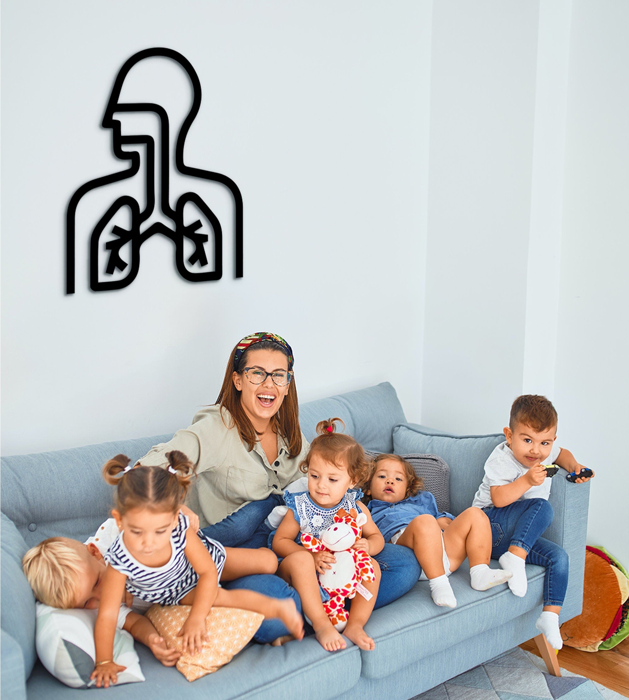 Pulmonology Art: 3D Shadow Lungs Wood Wall Decor
