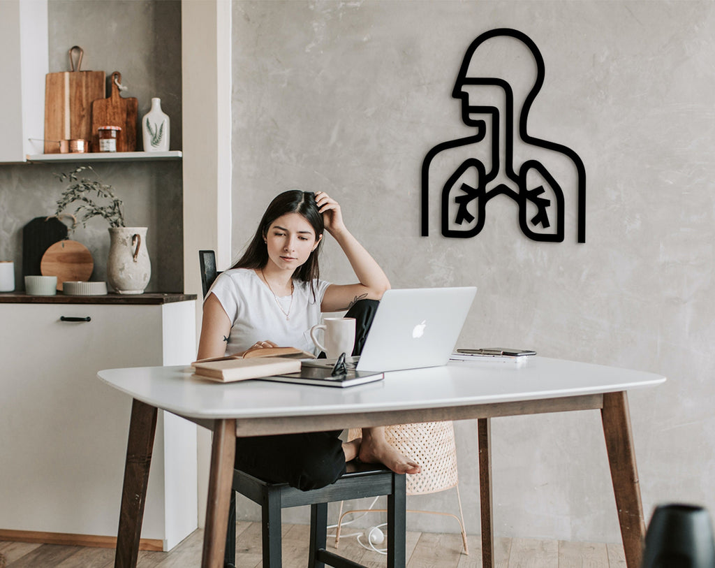 Pulmonology Art: 3D Shadow Lungs Wood Wall Decor