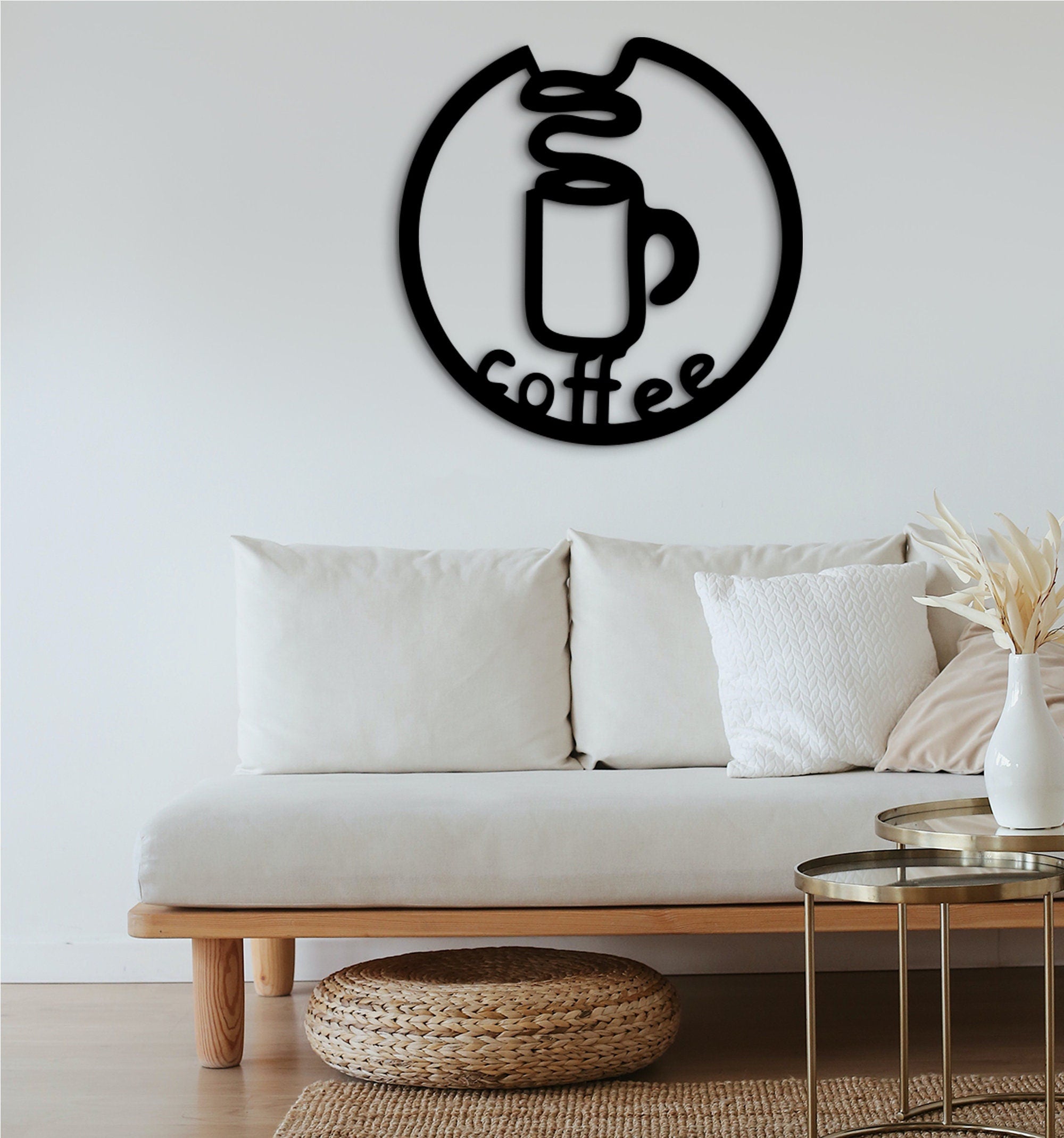 Coffee Bar Wood Sign: 3D Shadow Wall Decor