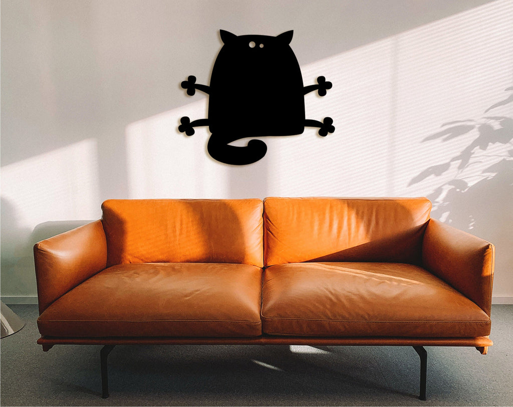 Geometric Grumpy Cat Wall Art: Laser Cut Wooden Decor