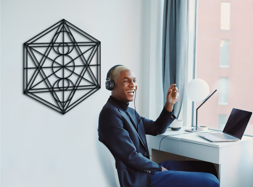 Metatron's Cube Wood Wall Decor: Sacred Geometry Art