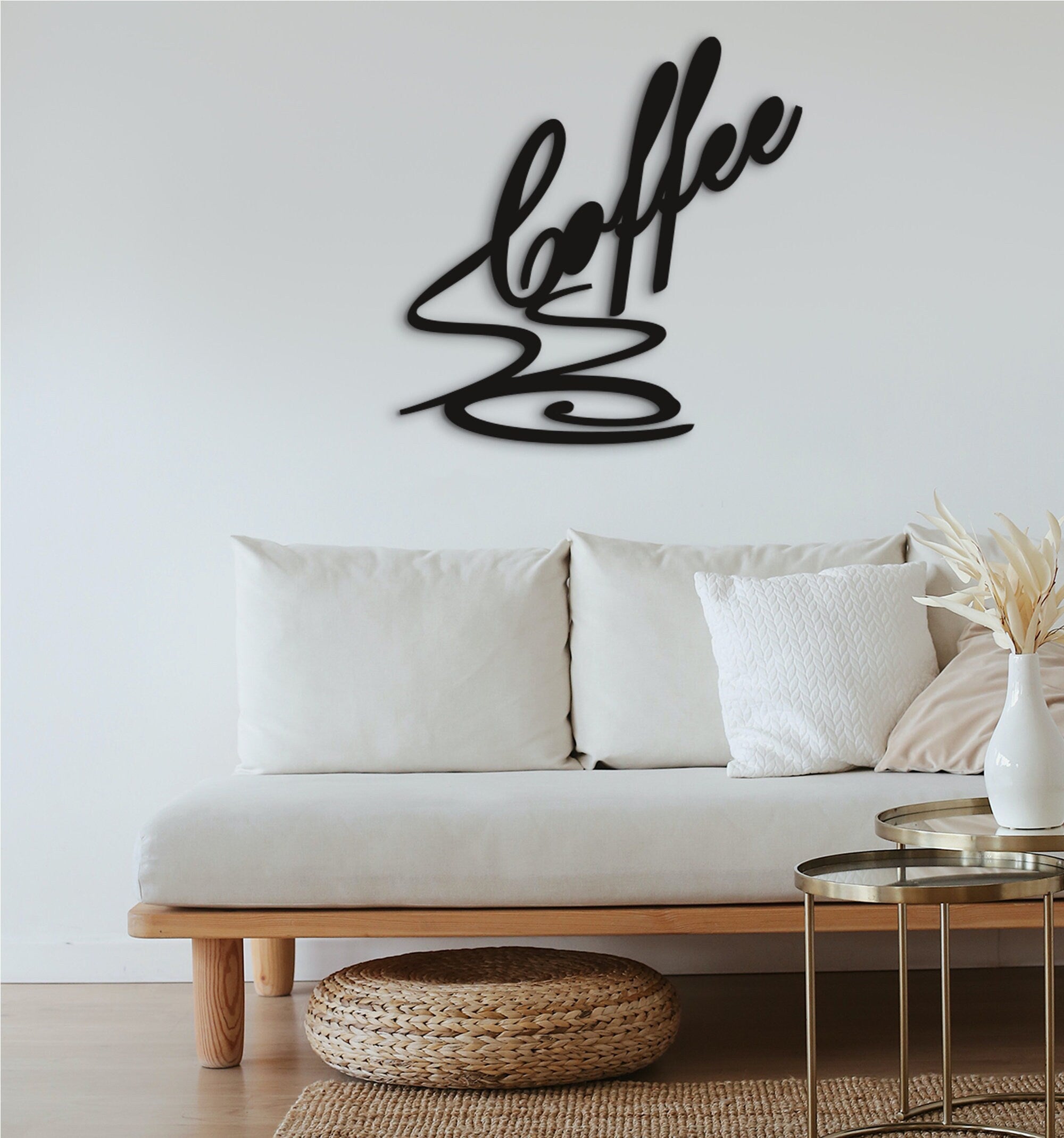 Coffee Sign: Laser Cut Wood Wall Art, Coffee Bar Decor