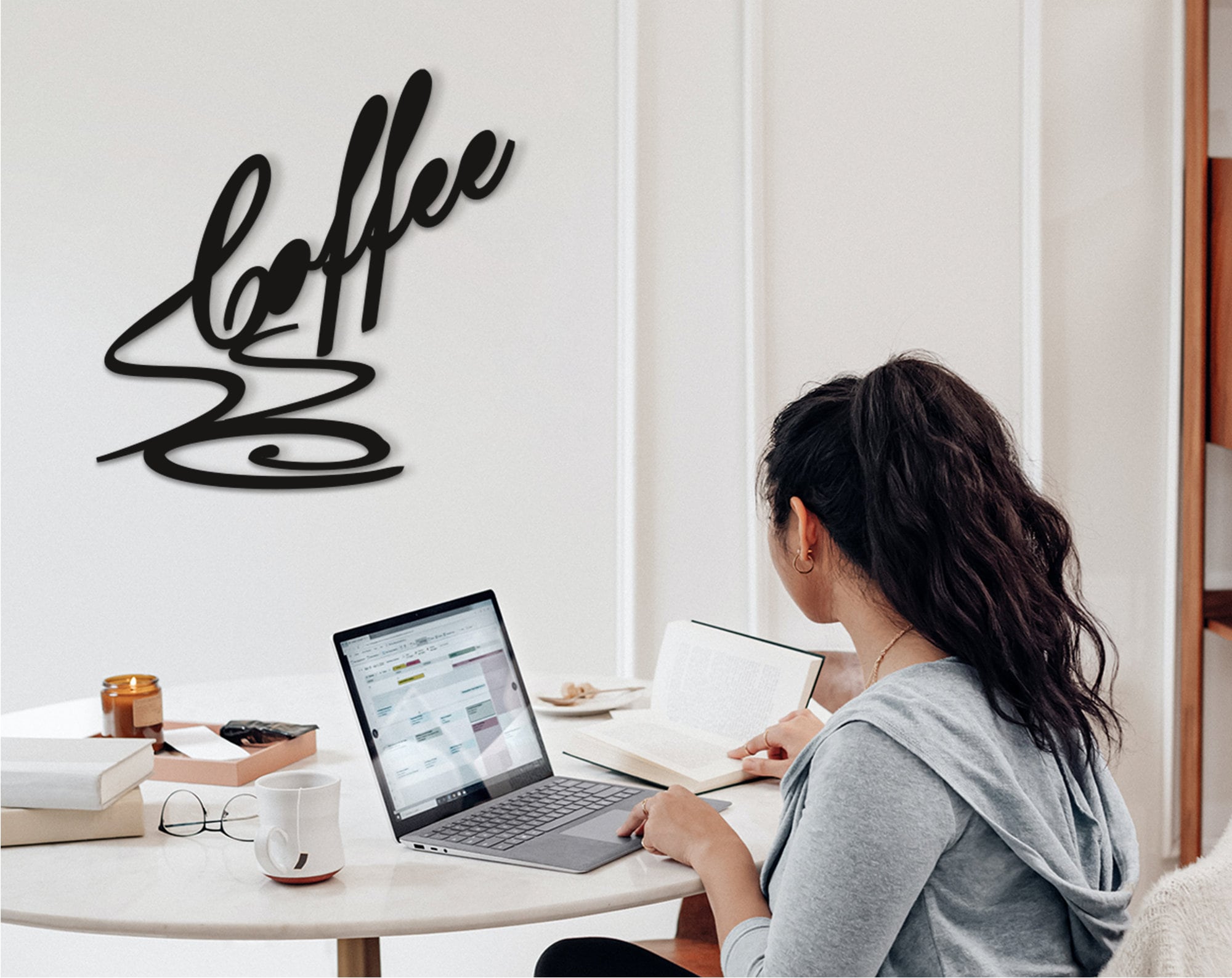 Coffee Sign: Laser Cut Wood Wall Art, Coffee Bar Decor
