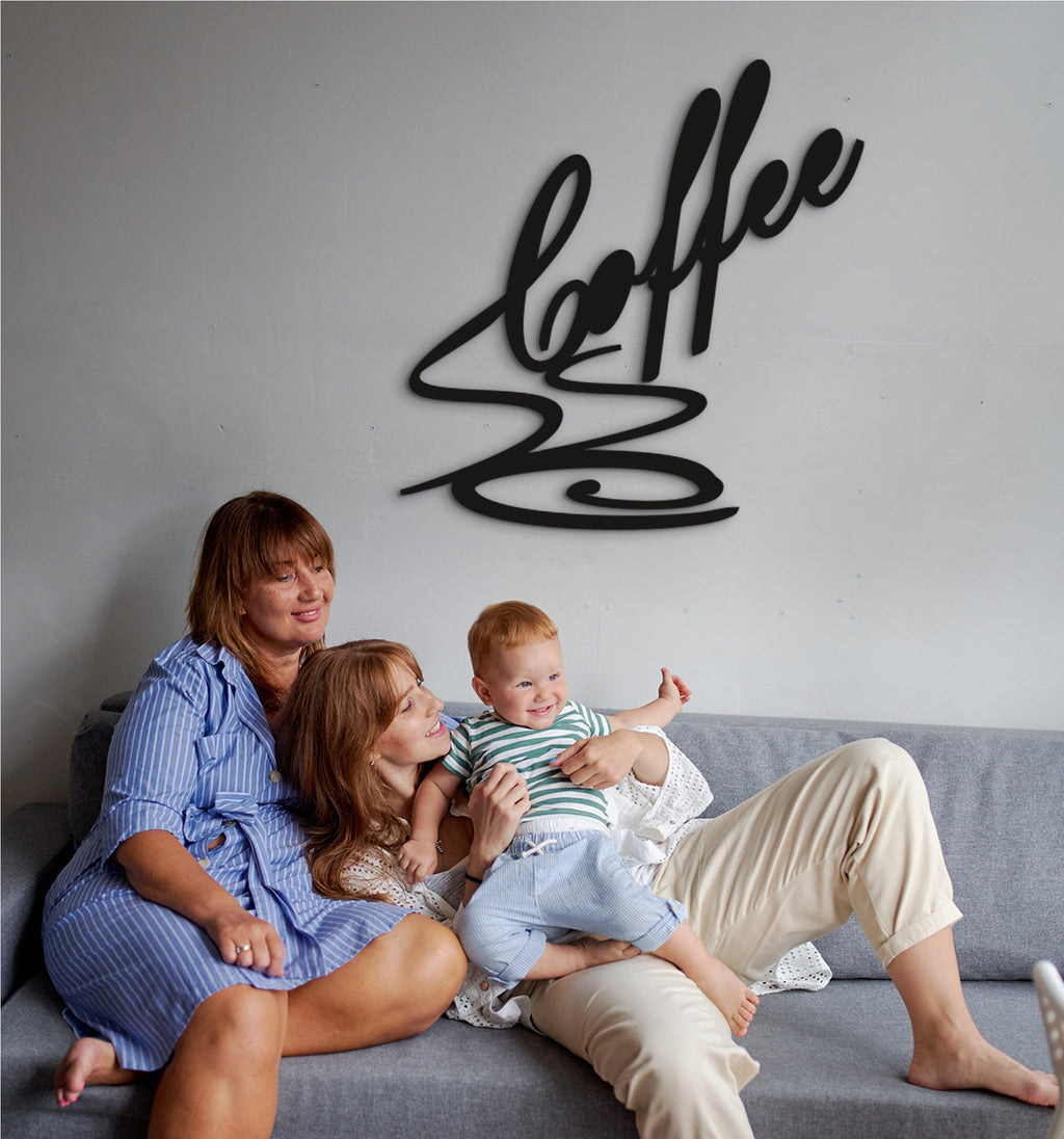 Coffee Sign: Laser Cut Wood Wall Art, Coffee Bar Decor