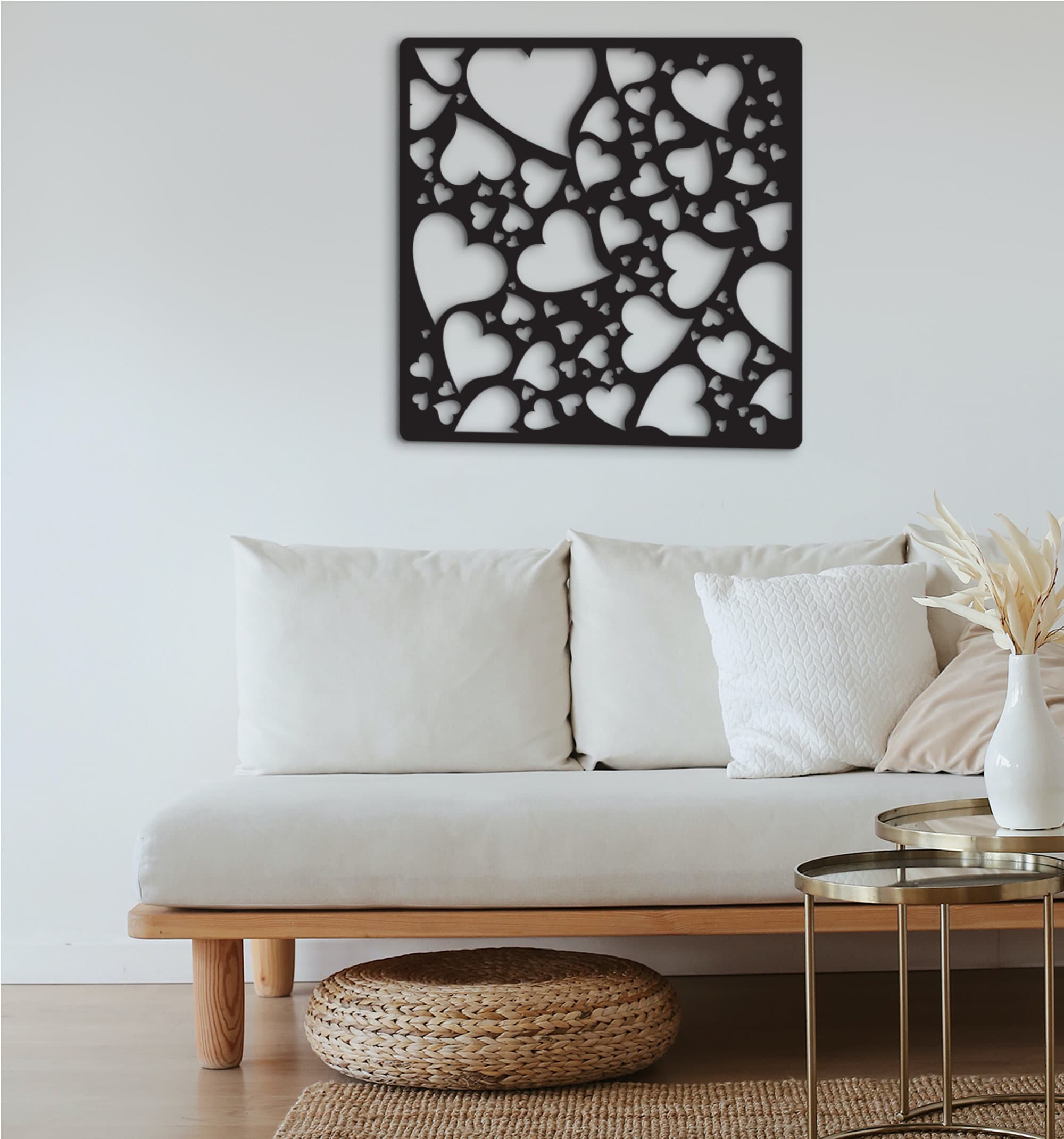 Love Heart Wooden Wall Art: 3D Shadow Decor