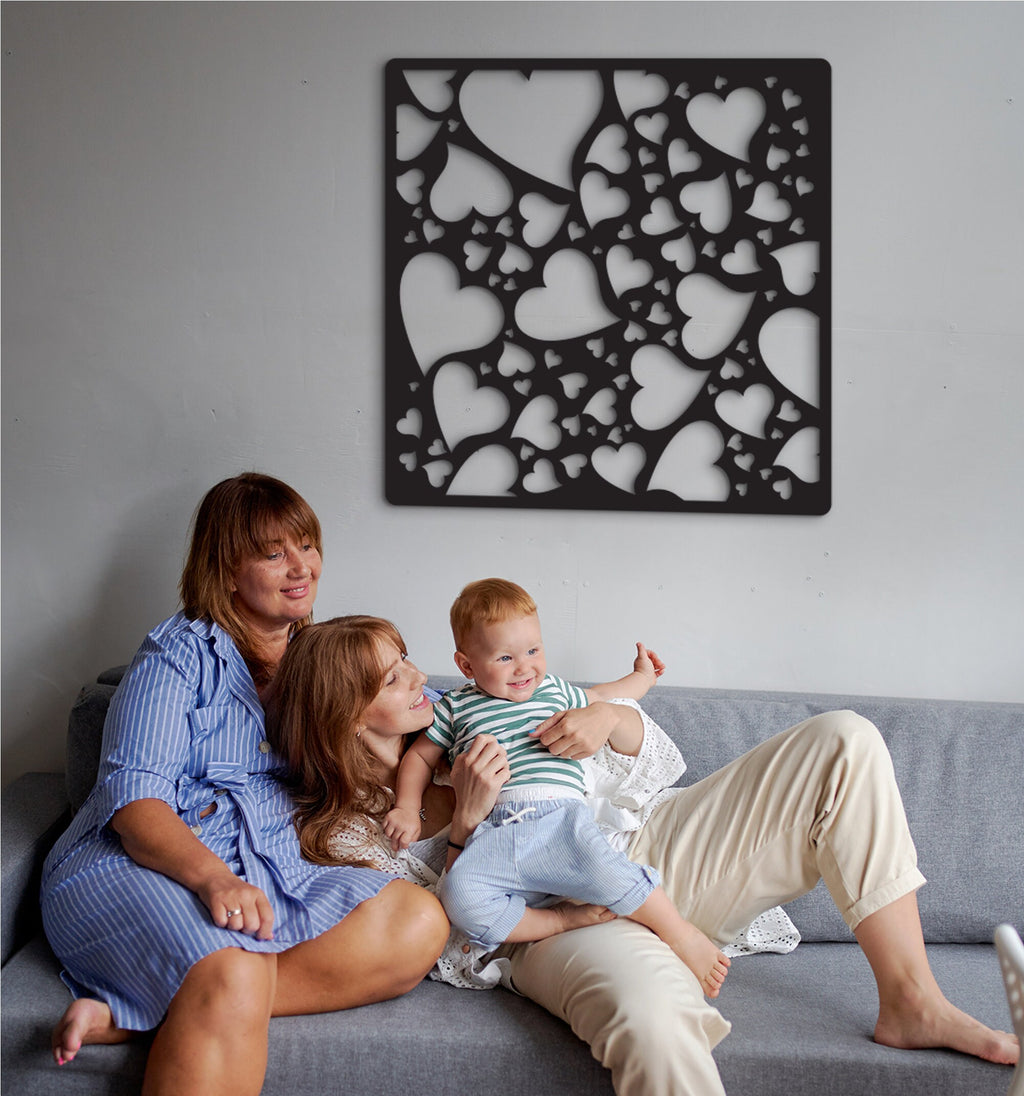 Love Heart Wooden Wall Art: 3D Shadow Decor