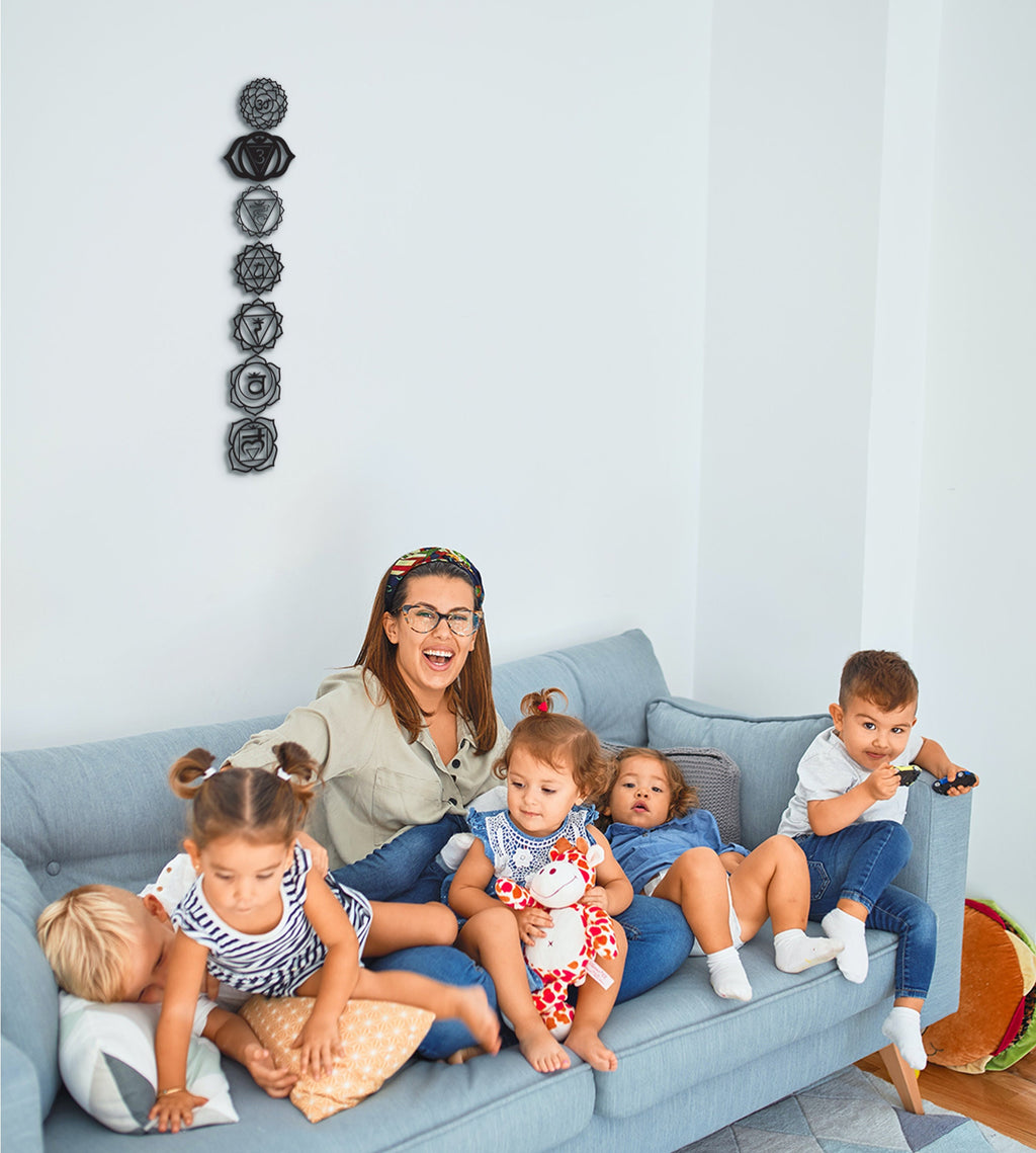 Chakra Wood Wall Decor: 7-Piece Yoga Meditation Sign