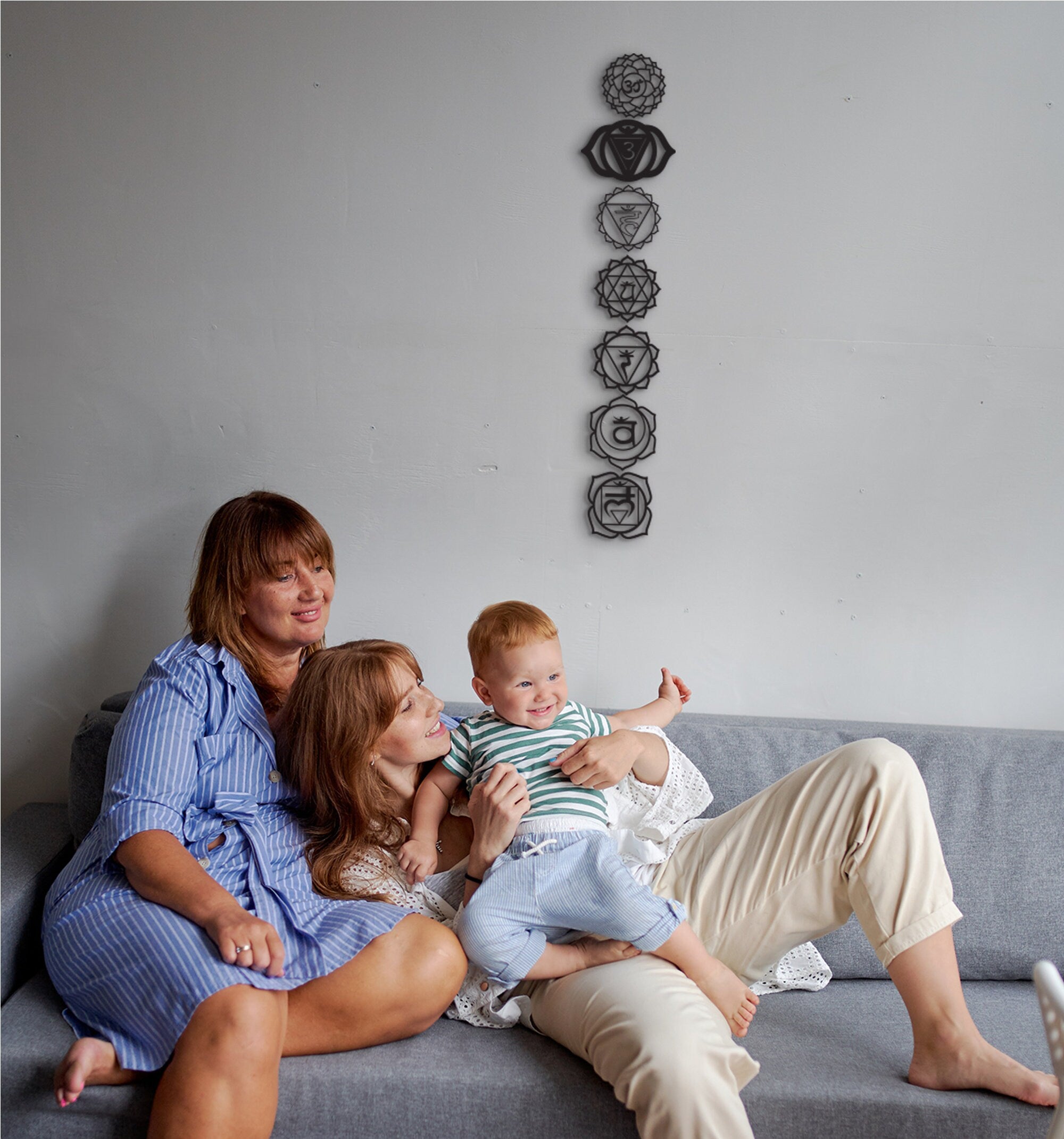 Chakra Wood Wall Decor: 7-Piece Yoga Meditation Sign