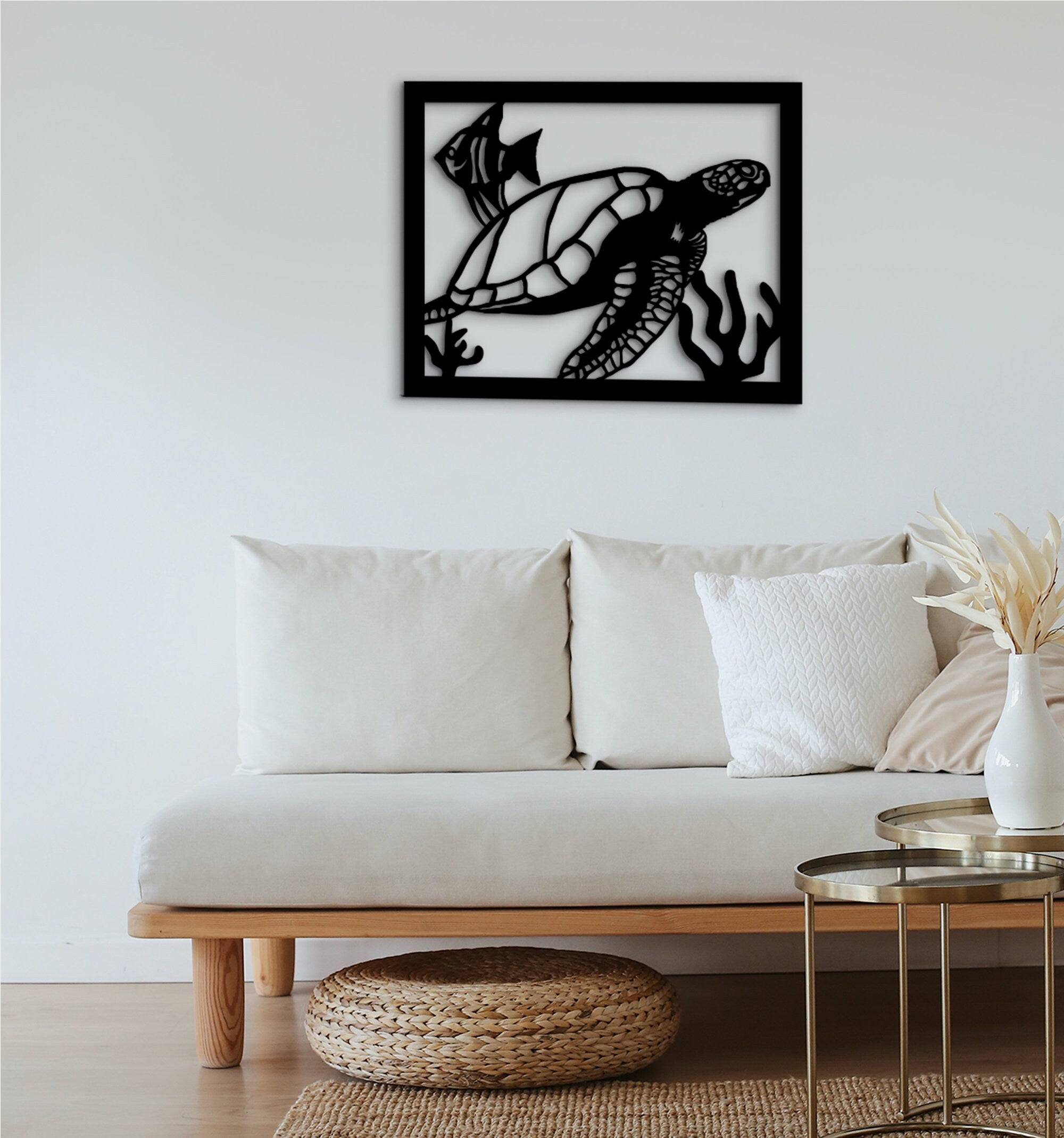 Turtle Wood Wall Art: 3D Shadow Effect Home Decor