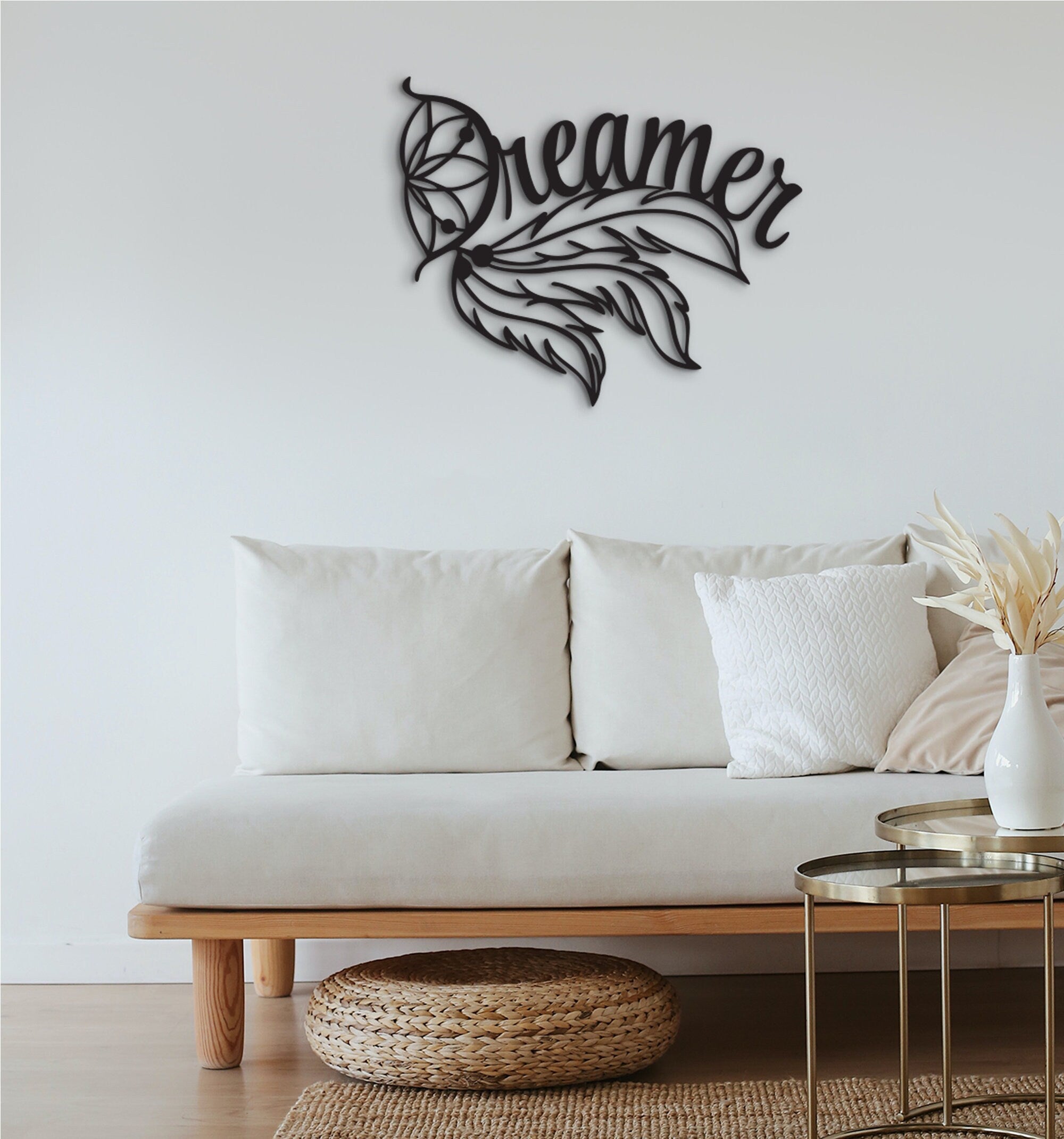 Dreamer Decor: Laser Cut Wood Wall Art, Motivational Sign