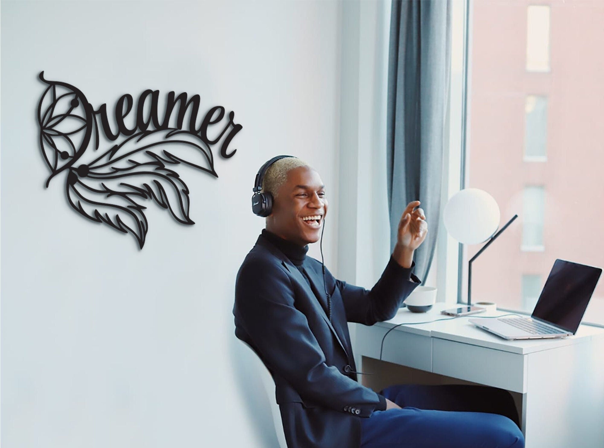 Dreamer Decor: Laser Cut Wood Wall Art, Motivational Sign