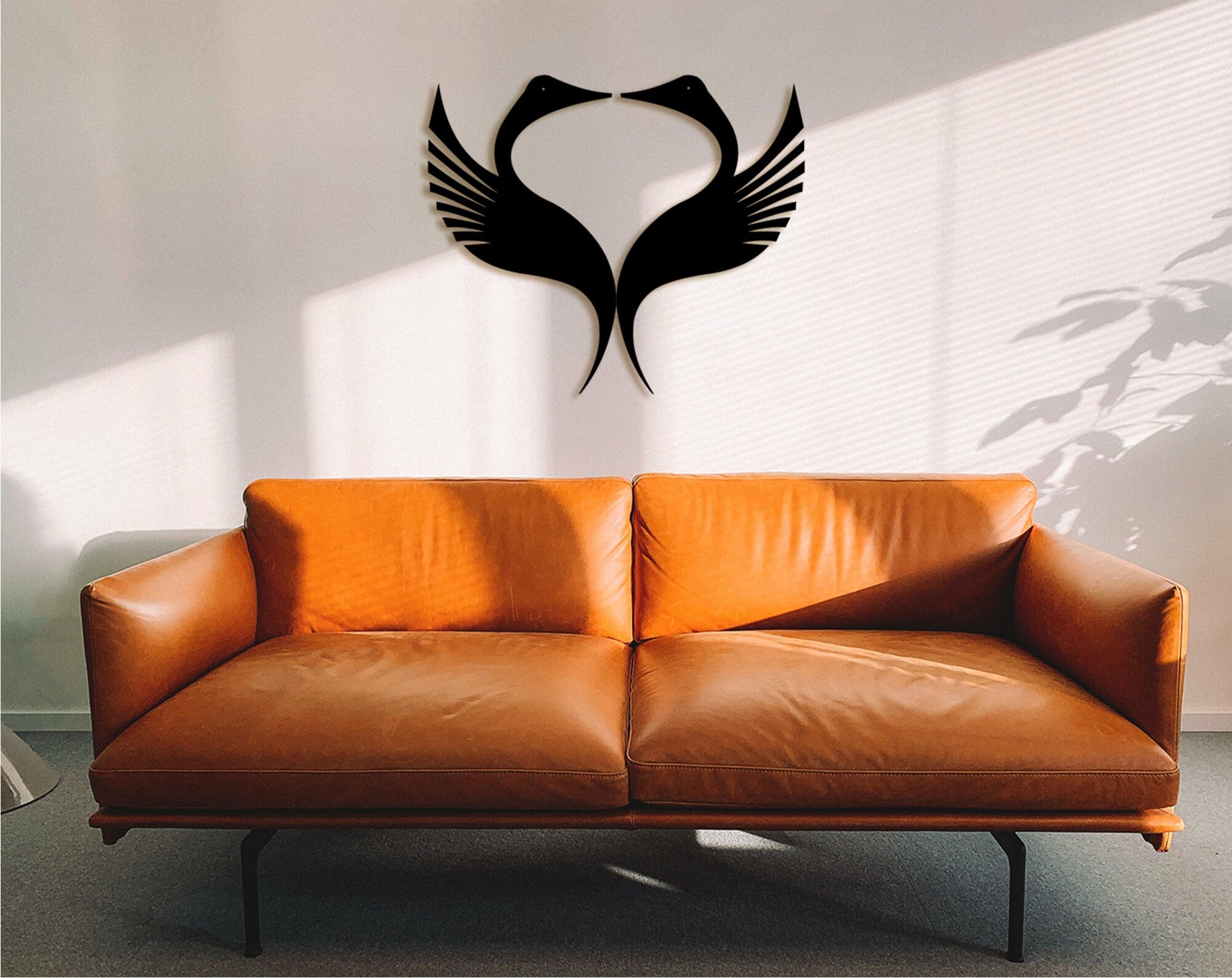 Black Swan Wood Wall Art: Minimalist Home Decor