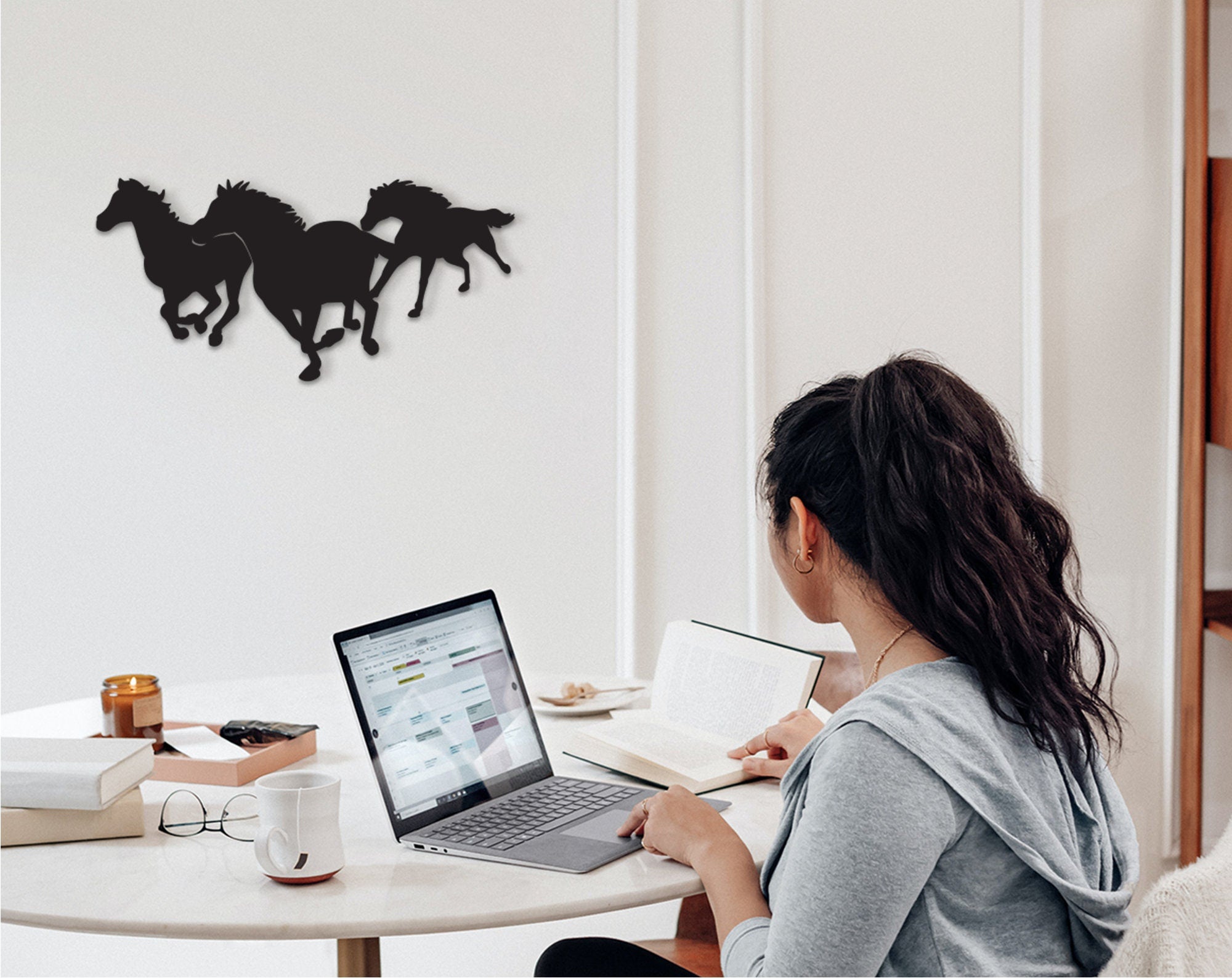 Geometric Horse Wood Wall Art: Cowboy Western Decor