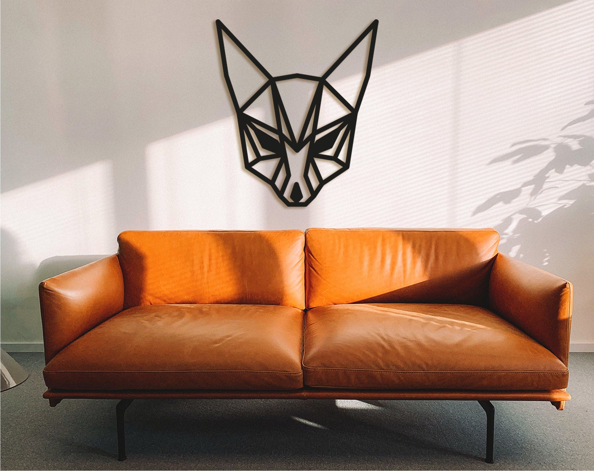Geometric Fox Wood Wall Art: Laser Cut Decor