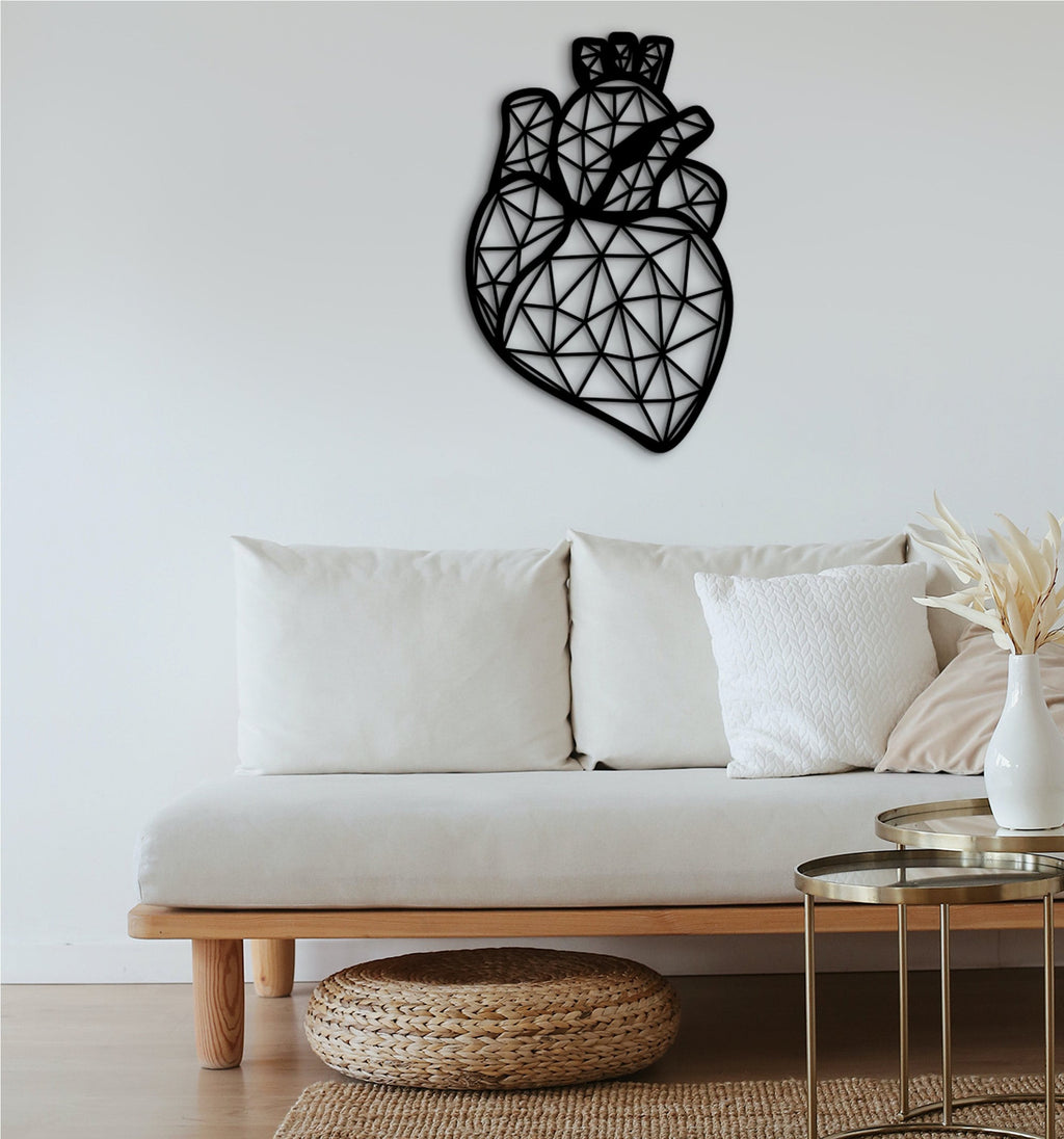Geometric Heart Wood Wall Decor, Medical Art Gift